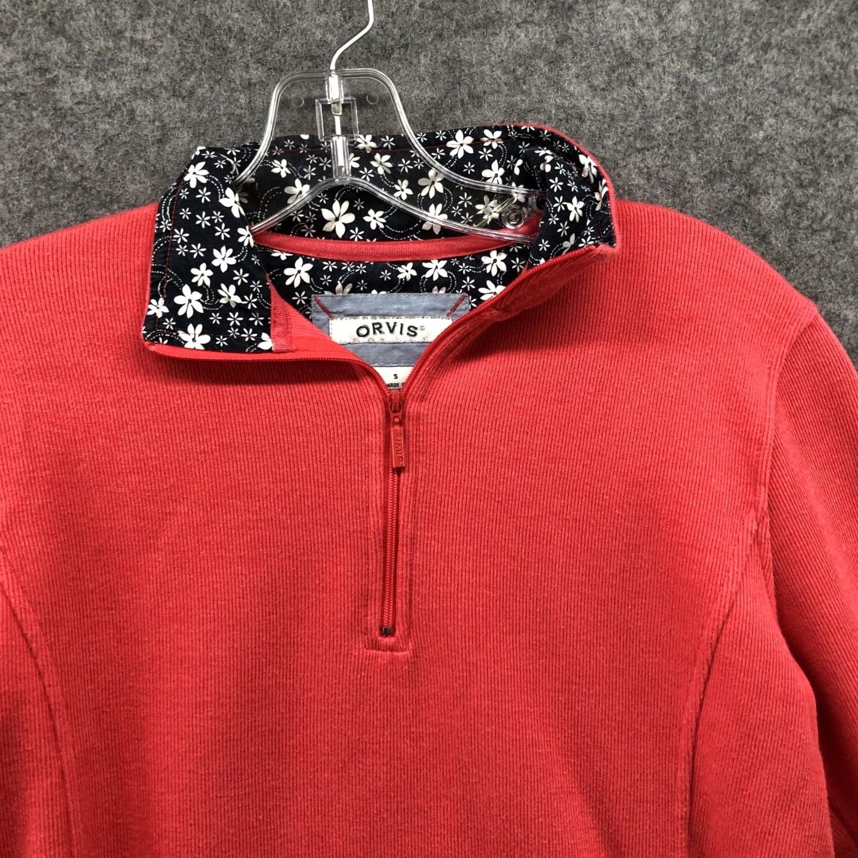 Orvis Orvis 1/4 Zip Sweater Womens S Pink Floral Cuff Cotton Blend Mock Neck Pullover Long Sleeve Casual Size S / US 4 / IT 40 - 3 Thumbnail