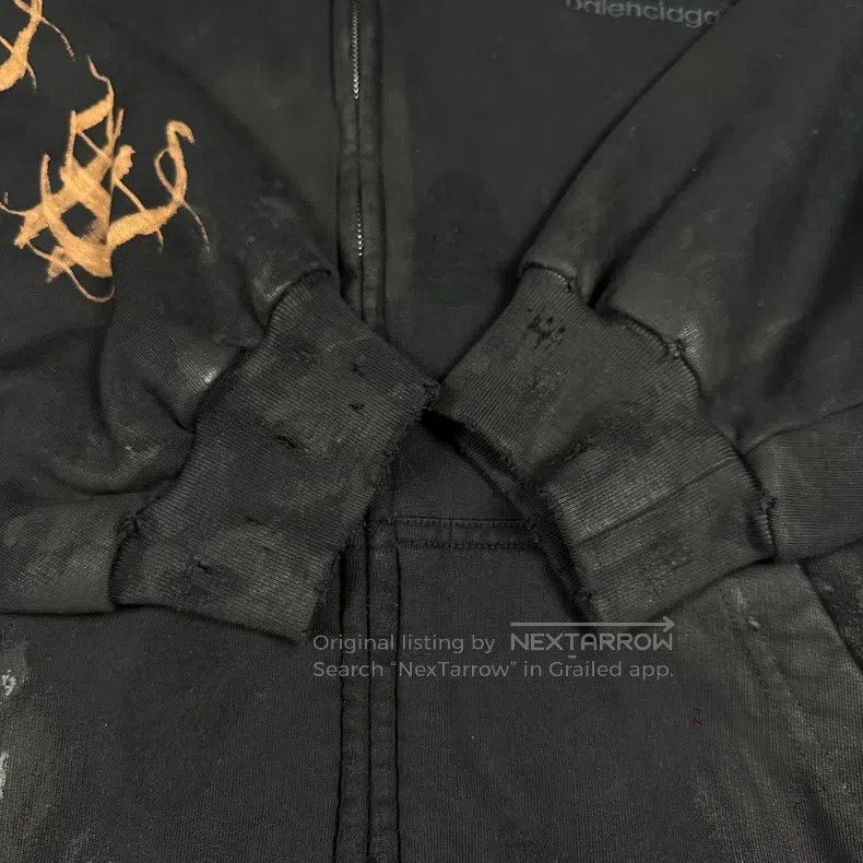 Balenciaga Balenciaga Buddha Letter Logo Zipper Hoodie Size US XL / EU 56 / 4 - 4 Thumbnail