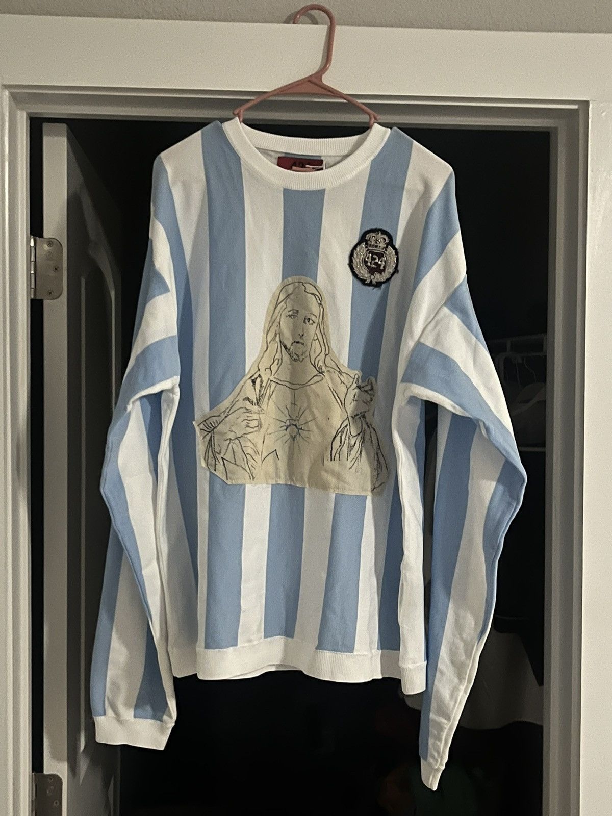 424 424 on Fairfax Striped Soccer Sweater in Blue Size US L / EU 52-54 / 3 - 8 Thumbnail
