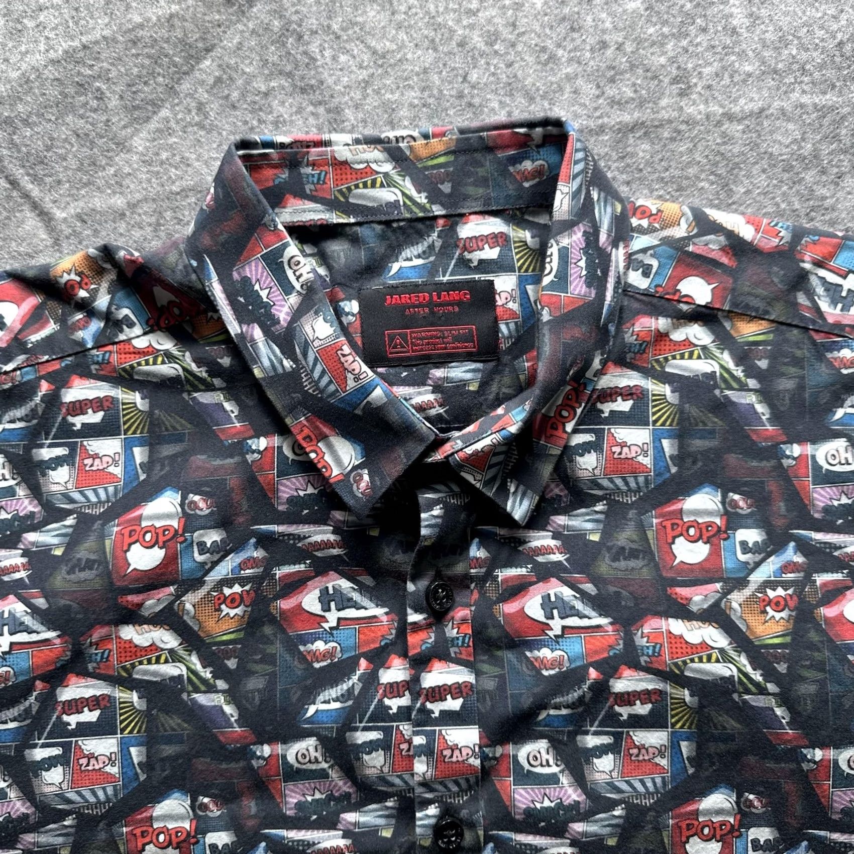 Jared Lang Jared Lang Shirt Mens L Black Comic Book Graphic Button Up Long Sleeve Size US L / EU 52-54 / 3 - 2 Thumbnail