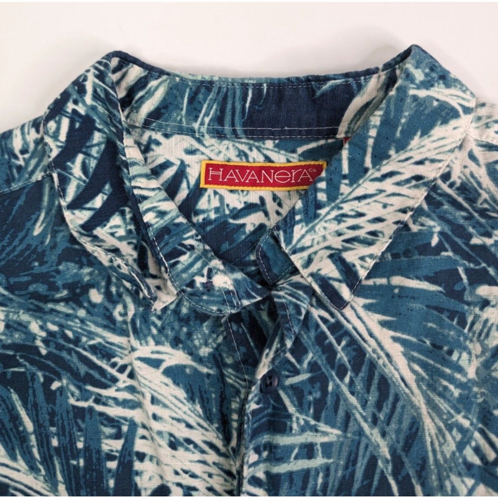 AQUA Havanera Aqua Tropical Hawaiian Linen Blend Short Sleeve Button Up Shirt Mens XL Size US XL / EU 56 / 4 - 7 Thumbnail