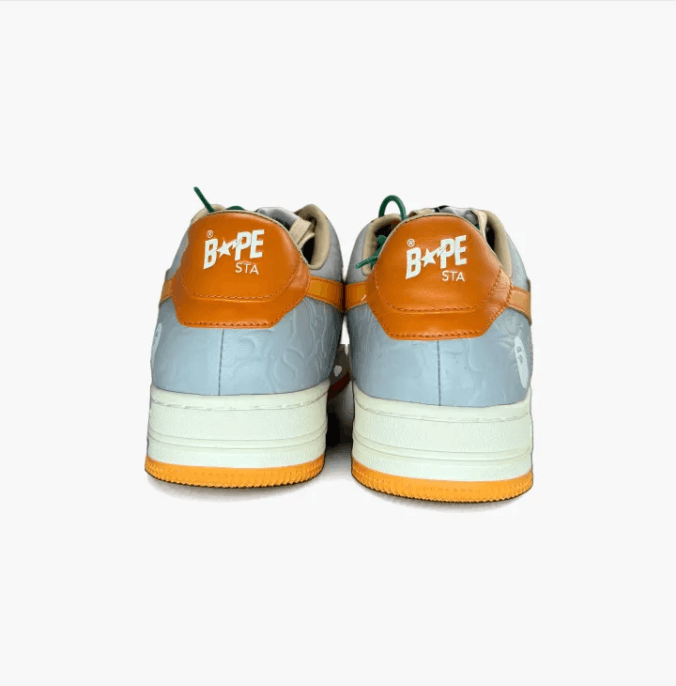 Bape A Bathing Ape Bapesta Low Orange Grey Sneakers Size US 8 / EU 41 - 7 Thumbnail