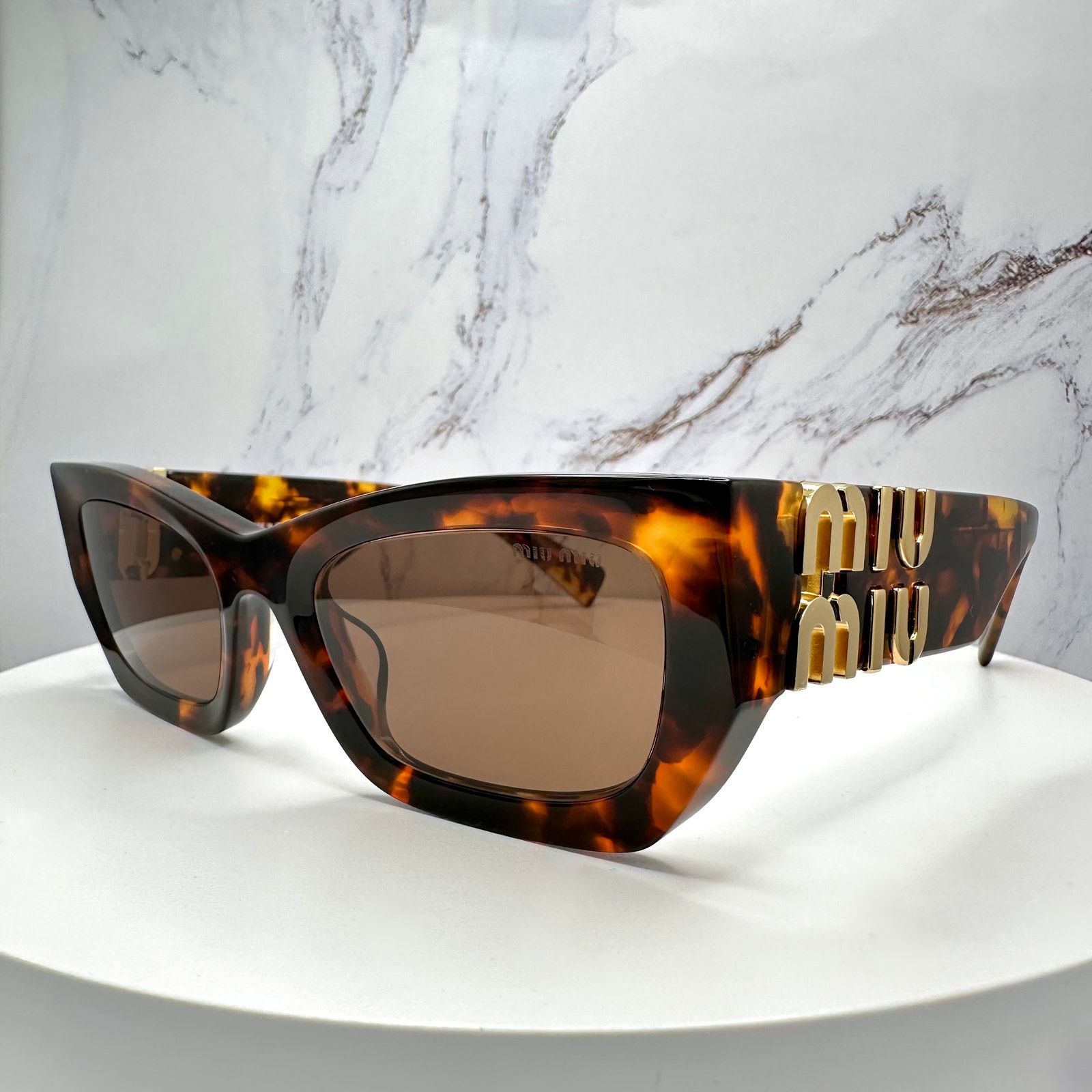 Miu Miu New MIU MIU Sunglasses Runway Glimpse Authentic Brown Square Size ONE SIZE - 7 Thumbnail