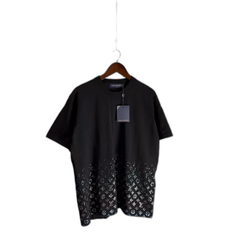 Louis Vuitton Black Rhinestone Gradient T-Shirt