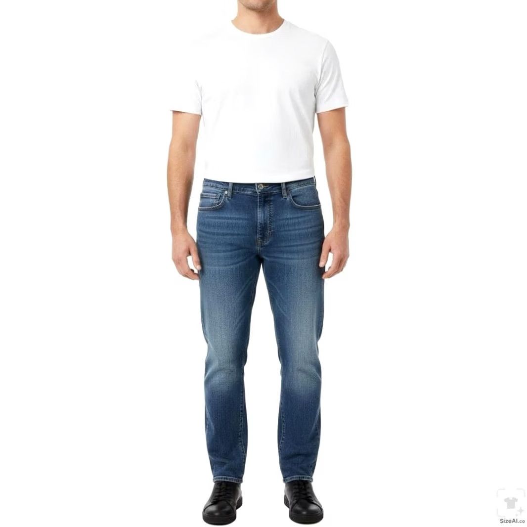Lucky Brand Lucky Brand 412 Athletic Slim Jeans Mens 36x27 Blue Medium Wash Tapered Zip Fly Size US 36 / EU 52 - 4 Thumbnail