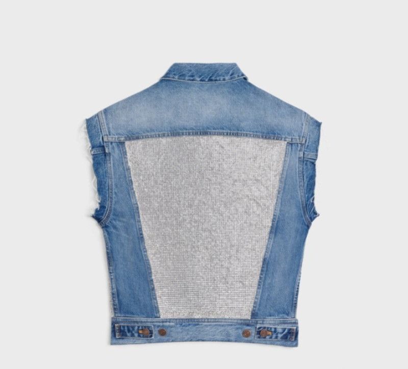 Celine o1bcso1str0225 2Q625034S Denim Jacket in Blue Size US XXL / EU 58 / 5 - 2 Thumbnail