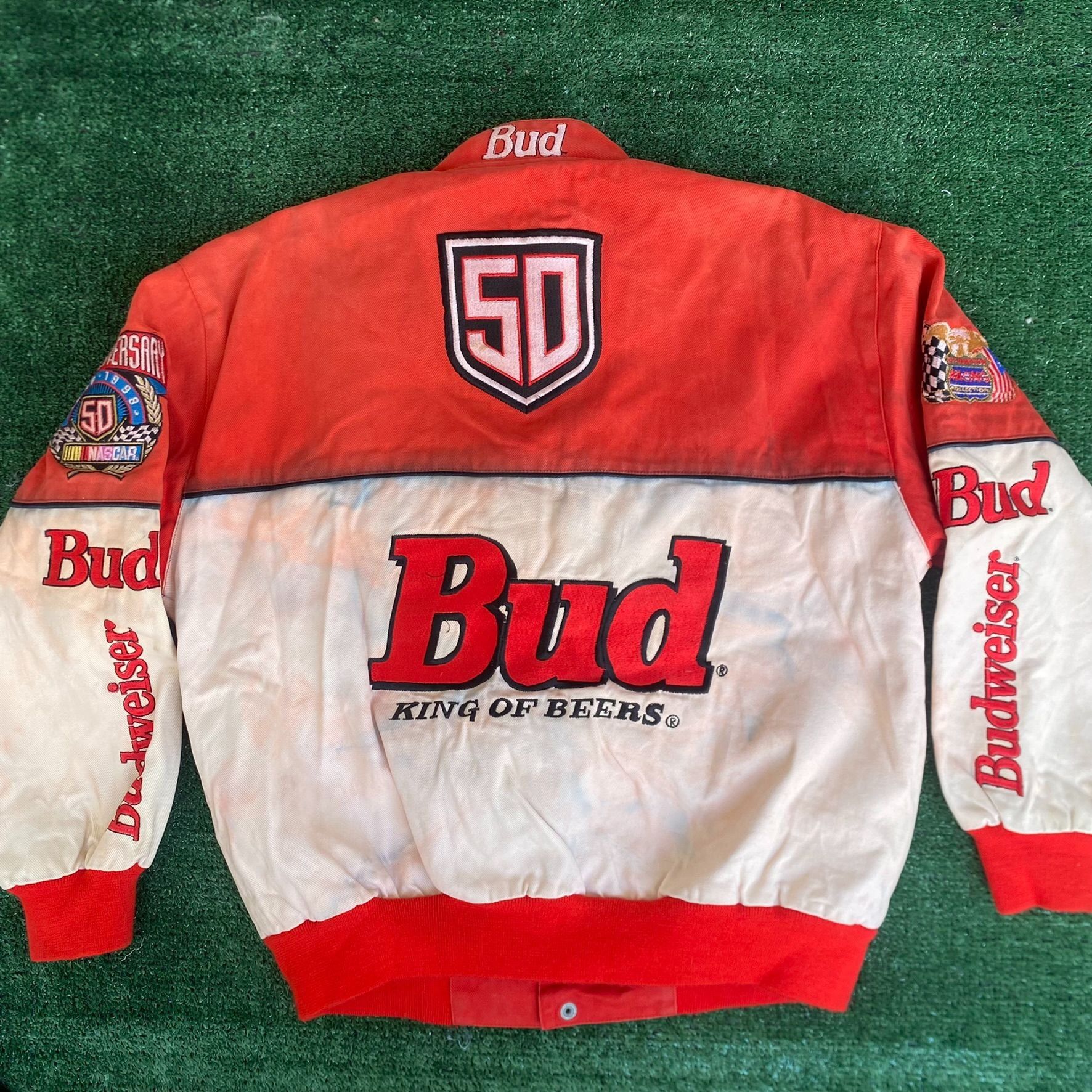 Budweiser Vintage 90s Bud Racing Jacket NASCAR Jeff Hamilton Bomber Size US S / EU 44-46 / 1 - 7 Thumbnail