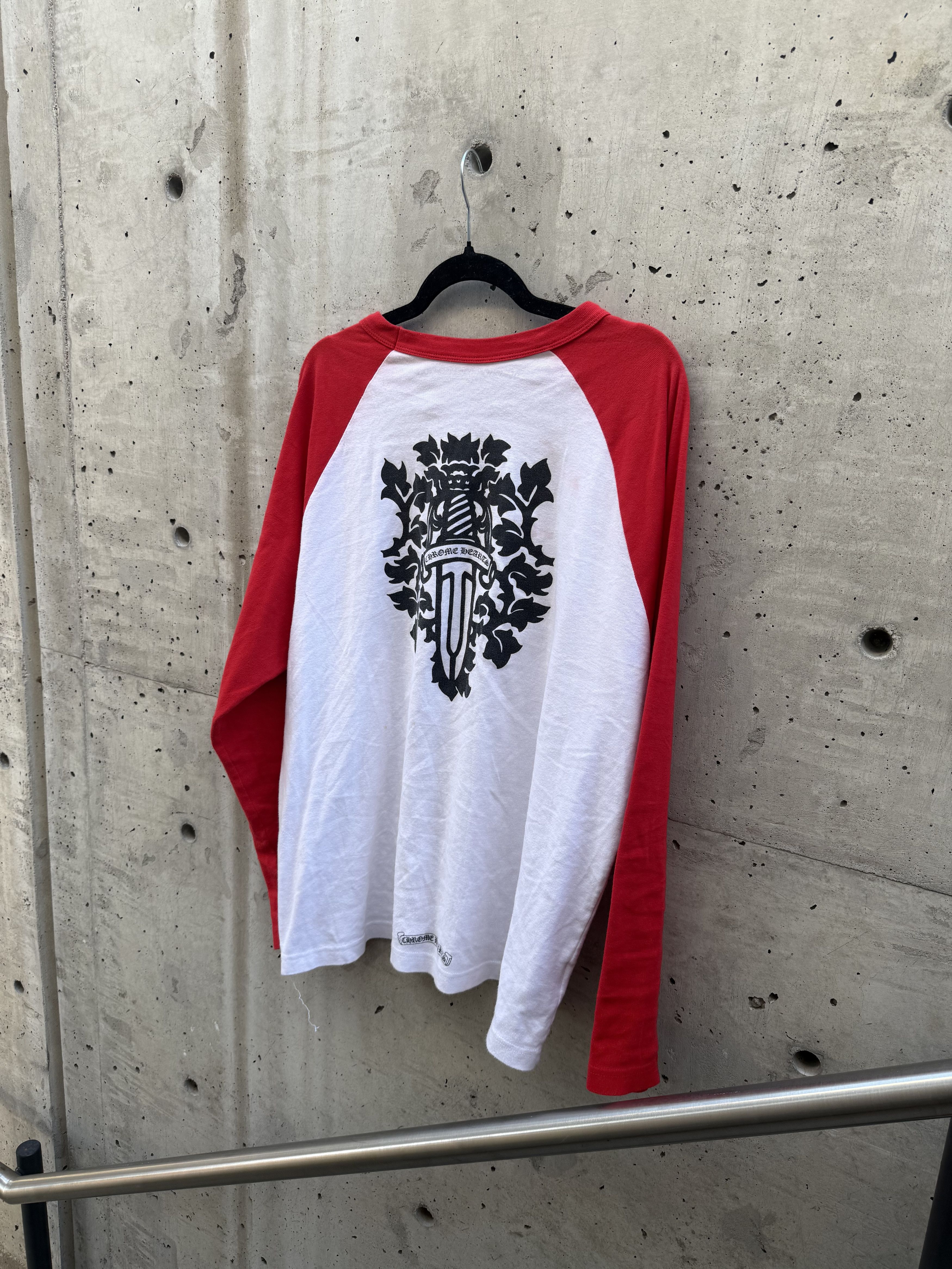 CHROME HEARTS RED BASEBALL SHIRT