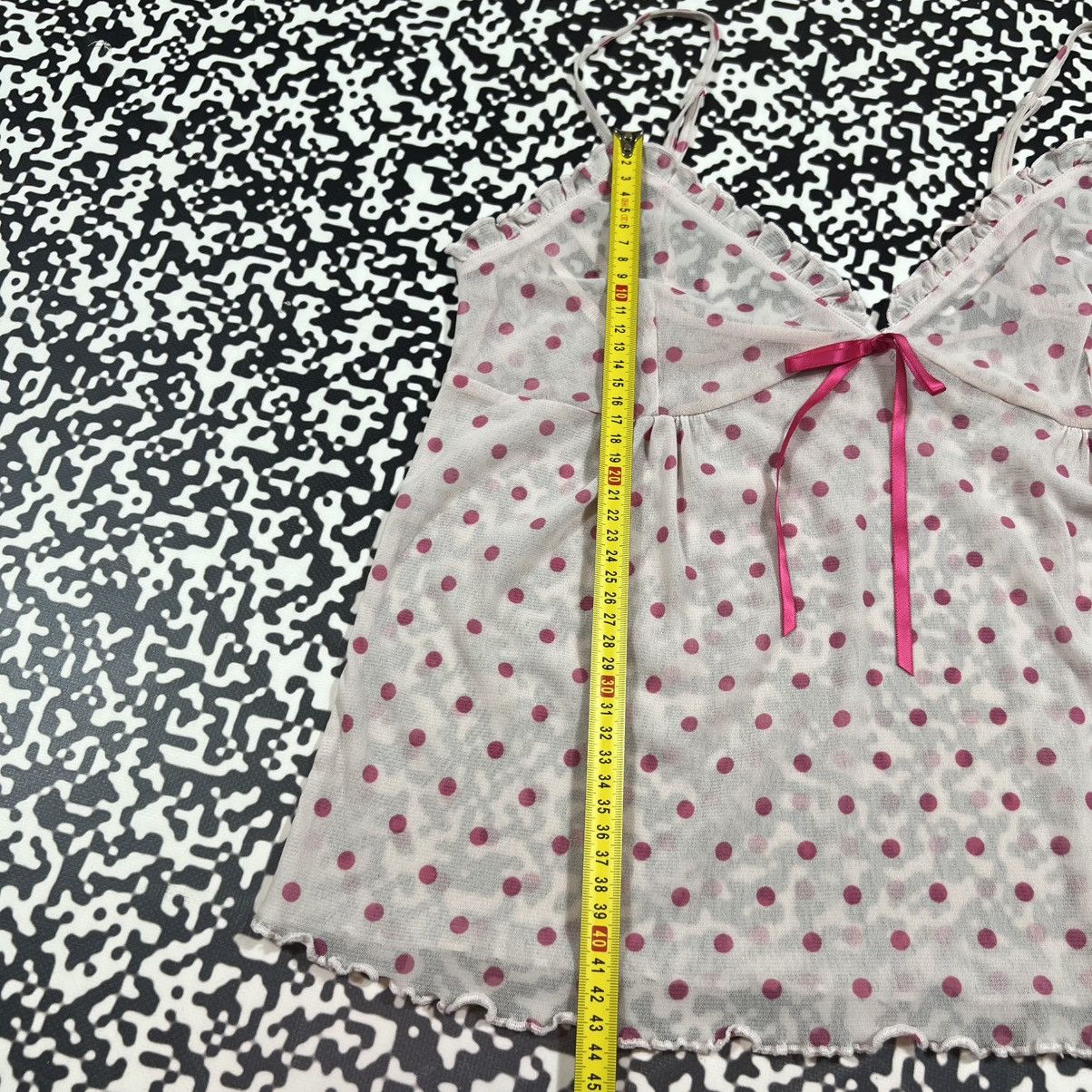 Vintage Vintage Y2K Sexy Mesh Dot Night Retro Tank Top 90s Style Size M / US 6-8 / IT 42-44 - 17 Thumbnail