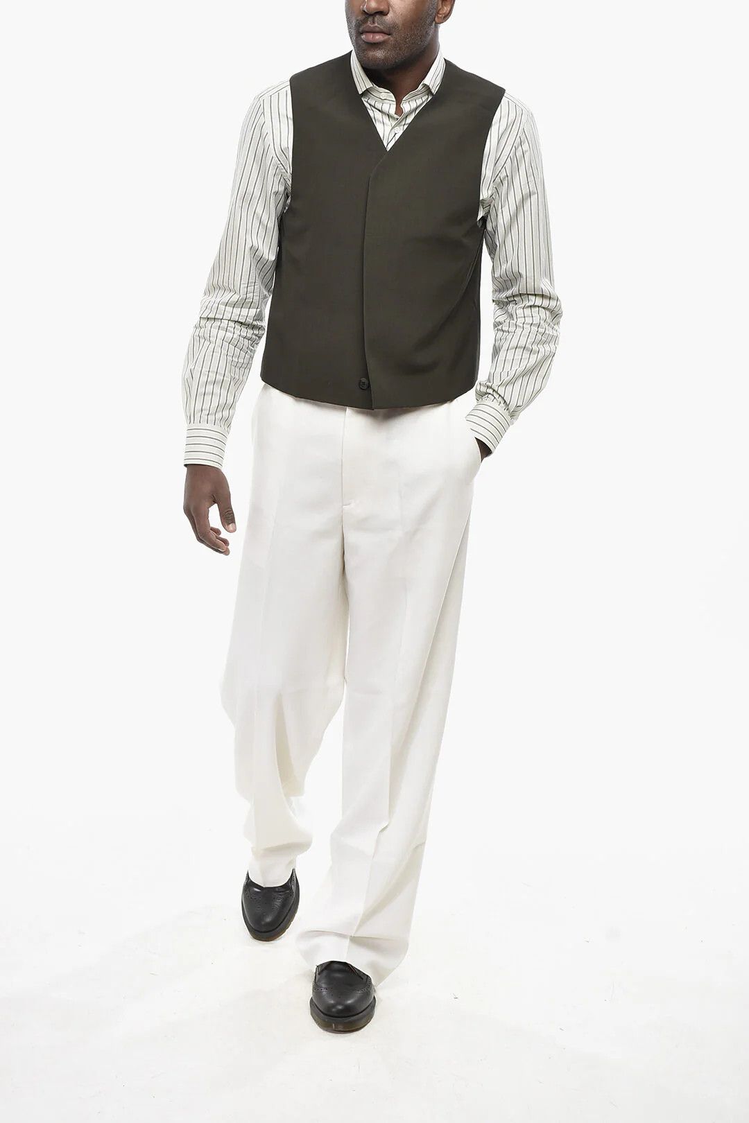 Givenchy og1mm0326 Double-Breasted Wool Vest in Brown Size US M / EU 48-50 / 2 - 4 Thumbnail