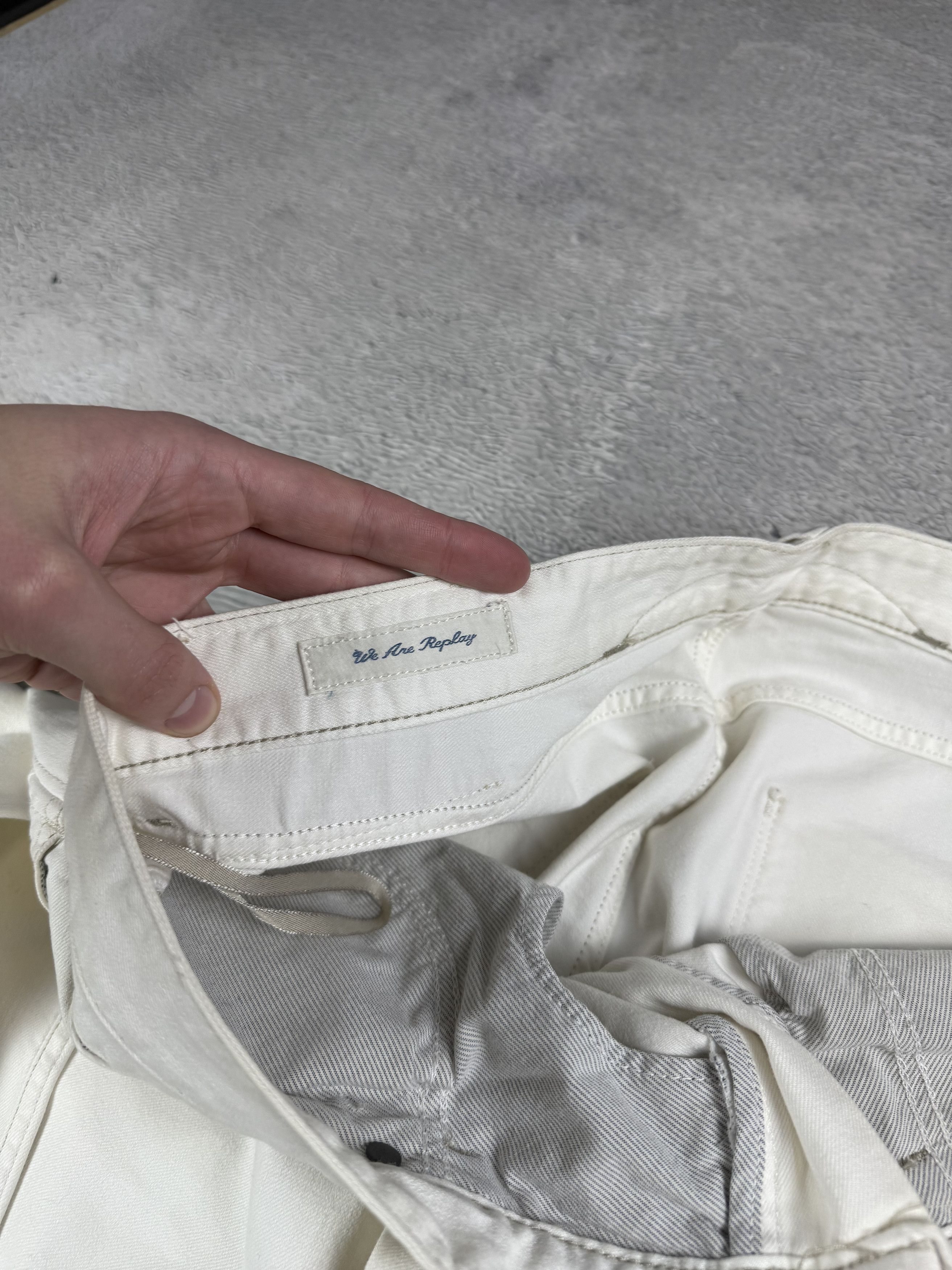 Replay Replay Carmelo Jeans White Back Logo Made In Italy Straigth Size US 36 / EU 52 - 7 Thumbnail