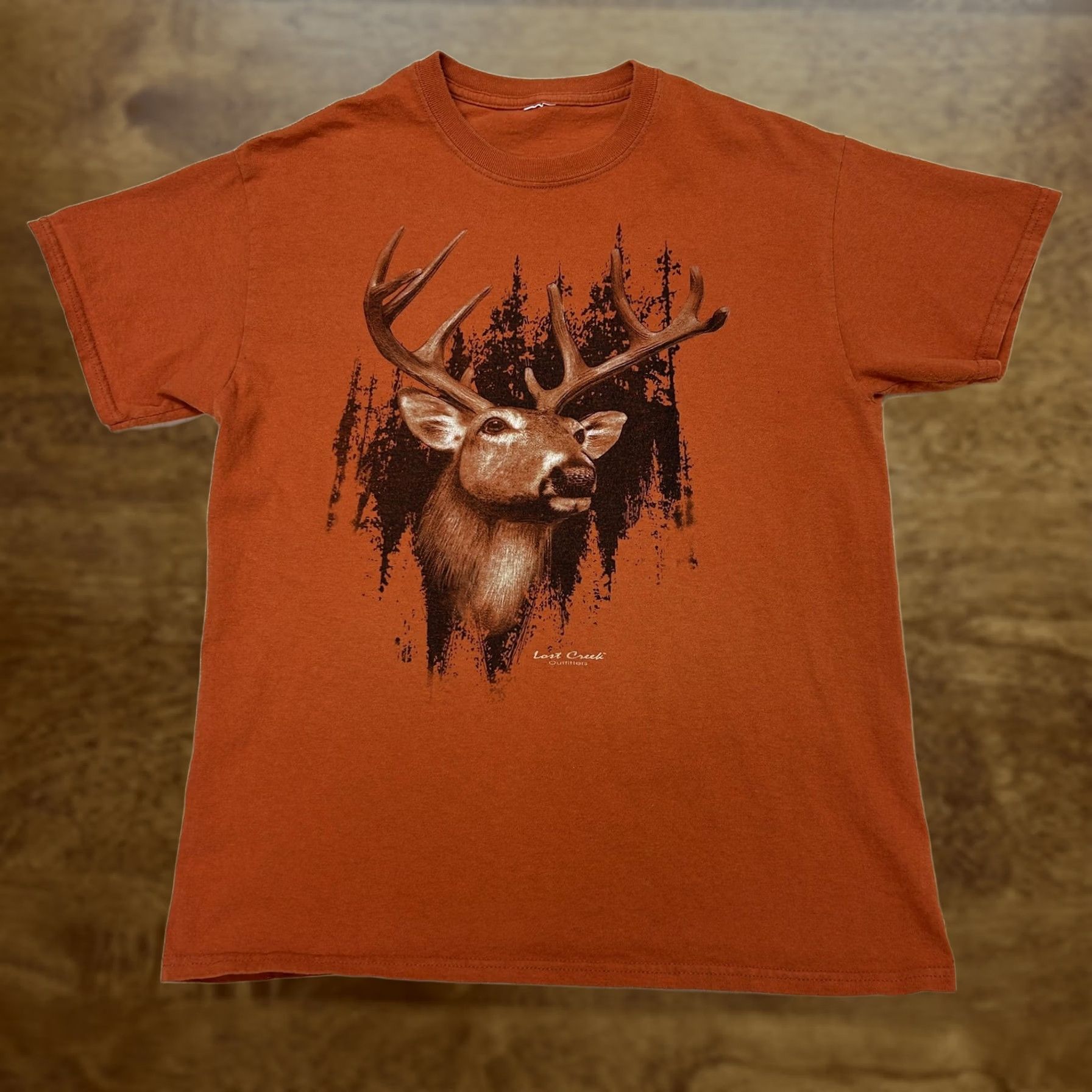 Vintage Lost Creek Hunting Shirt Mens Medium Orange Deer Outdoor Tee T-Shirt Size US M / EU 48-50 / 2 - 1 Thumbnail