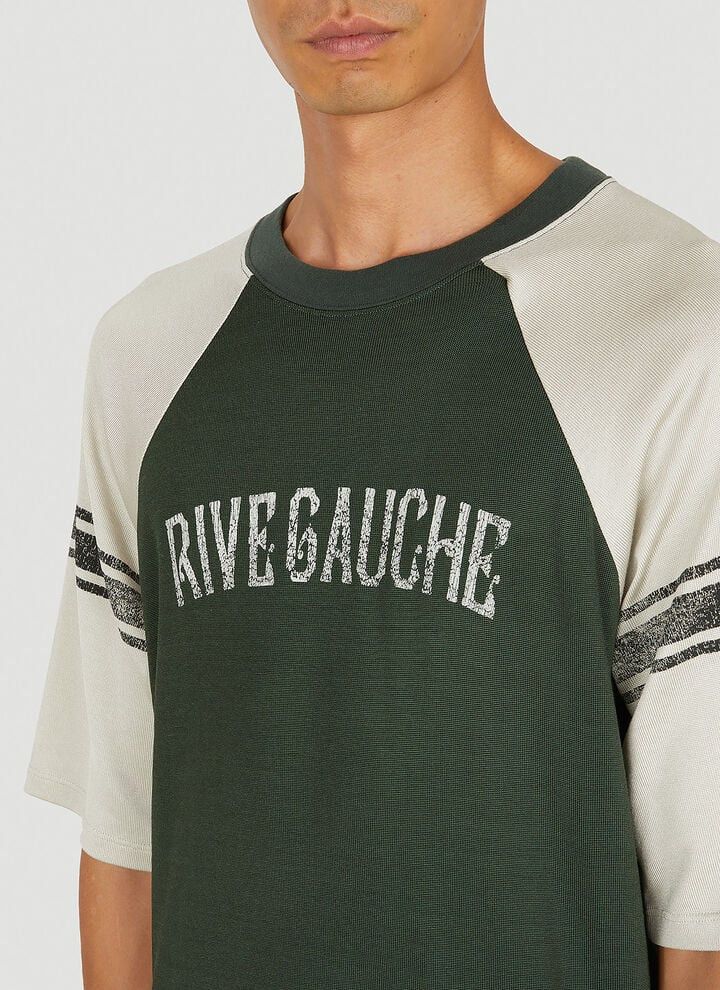 Saint Laurent Paris o1bcso1str0625 Rive Gauche Raglan T-Shirt in Green Size US L / EU 52-54 / 3 - 6 Thumbnail