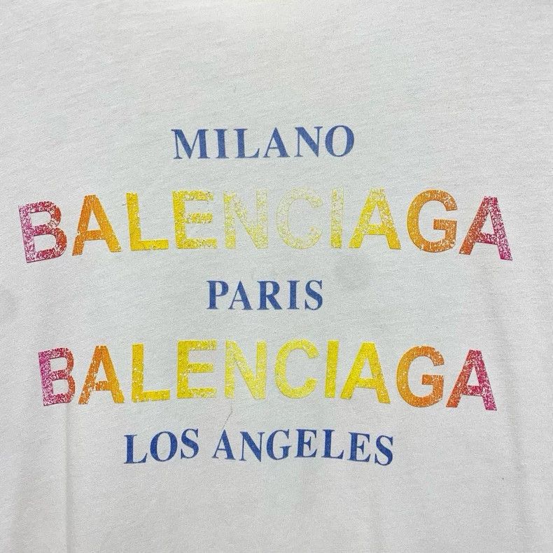 Balenciaga Balenciaga Rainbow Letter Short Sleeve Tee Size US XS / EU 42 / 0 - 9 Thumbnail