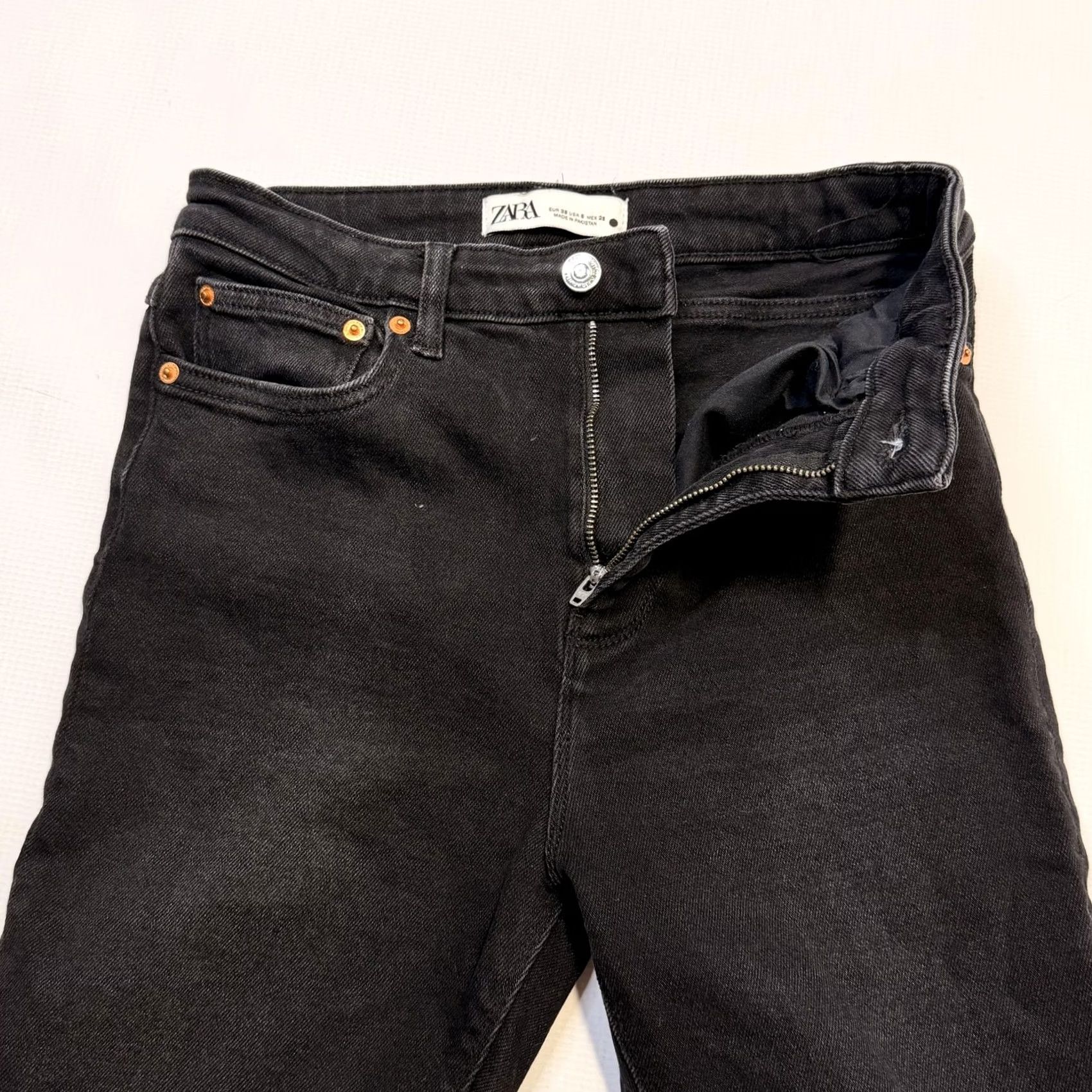 Zara Zara Jeans Womens 6 Black High Rise Skinny Slim Stretch Denim Pants Size 28" / US 6 / IT 42 - 7 Thumbnail