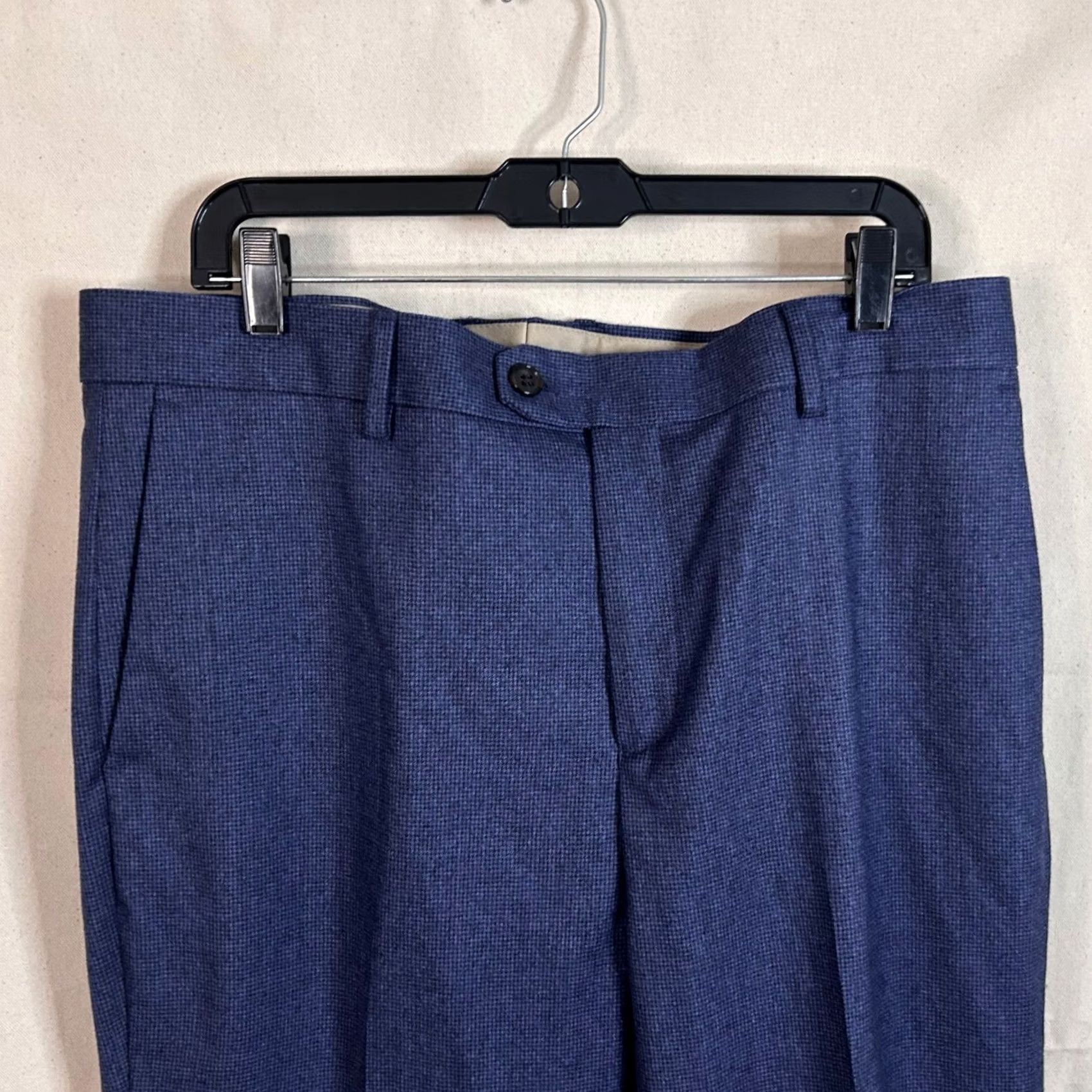 Banana Republic Banana Republic 36R Tailored Slim Fit Dress Pant Flannel Wool Plaid Blue Mens Size US 36 / EU 52 - 4 Thumbnail
