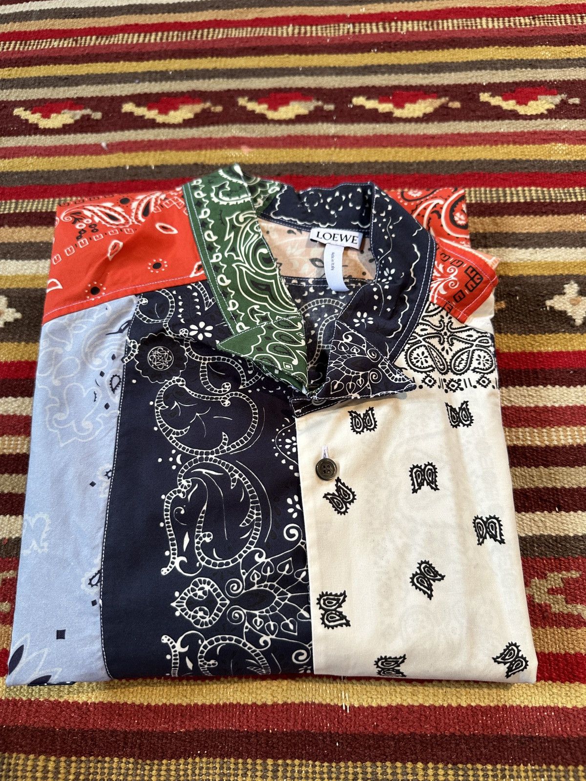 Loewe Loewe Bandana Patchwork Shirt Size US L / EU 52-54 / 3 - 1 Thumbnail