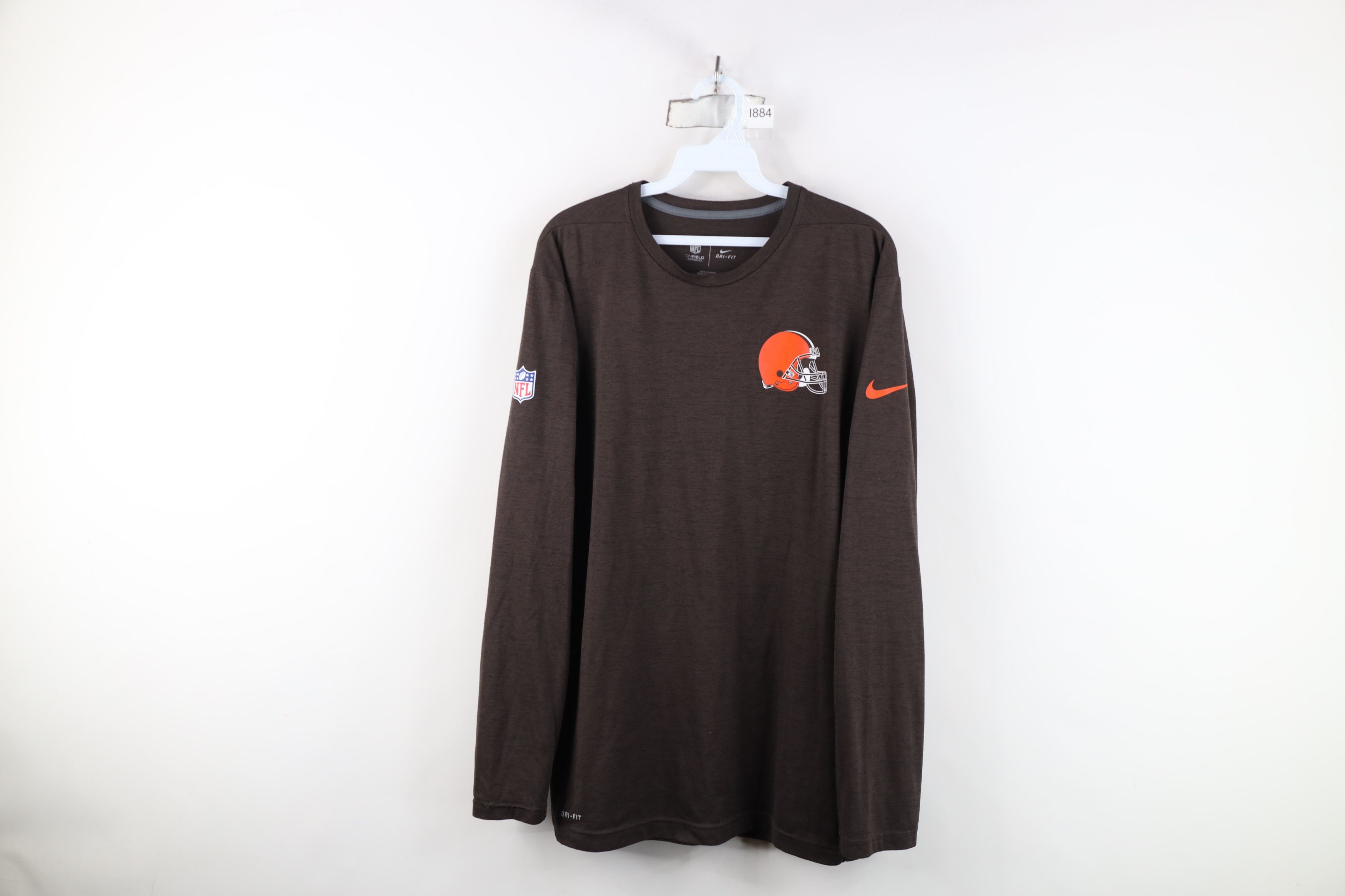 Nike Nike On Field Browns Football Long Sleeve T-Shirt Brown Size US L / EU 52-54 / 3 - 1 Thumbnail