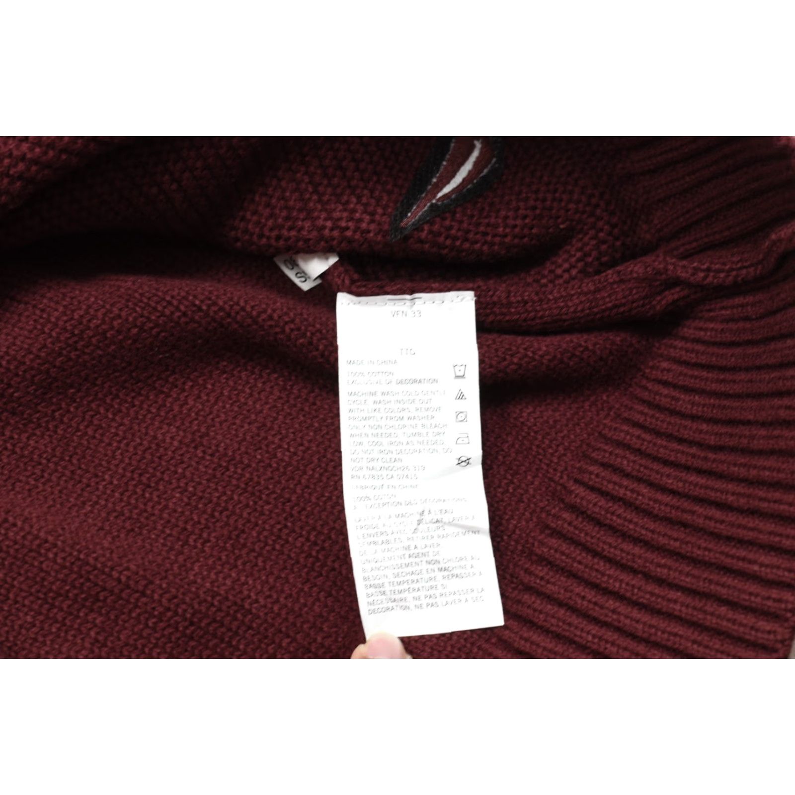Nautica Nautica Sweat er Crewneck Pullover Knit Cable XXL Royal Burgundy Red Cotton Men’s Size US XXL / EU 58 / 5 - 4 Thumbnail