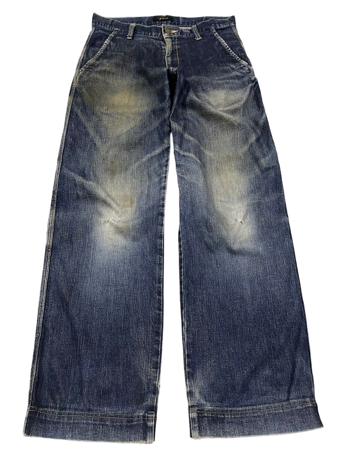 14th Addiction Vintage Japanese Brand Blue Wash Carpenter Baggy Jeans Size US 29 - 1 Thumbnail