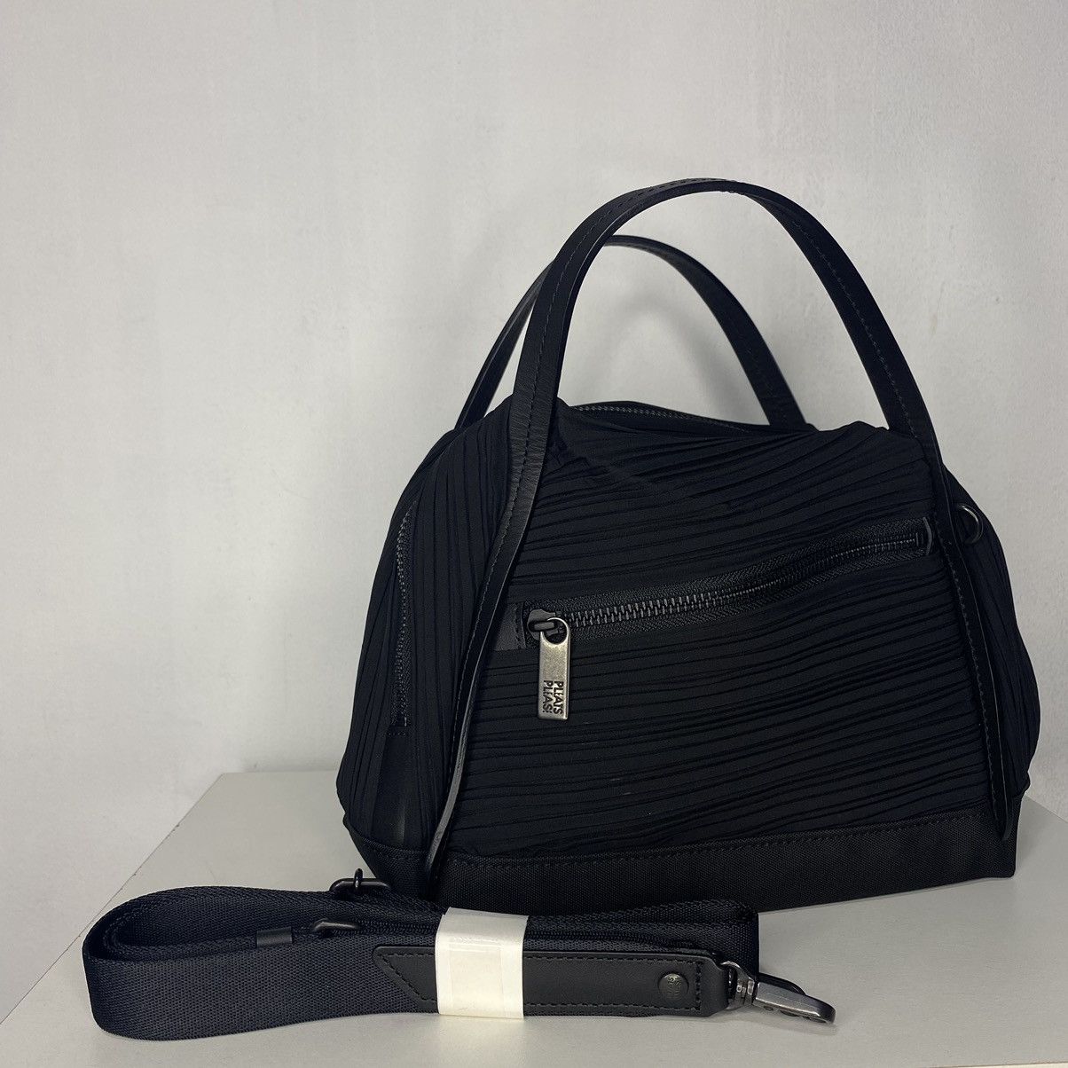 Pleats Please Issey Miyake Gray Bias Pleats Bag for Women