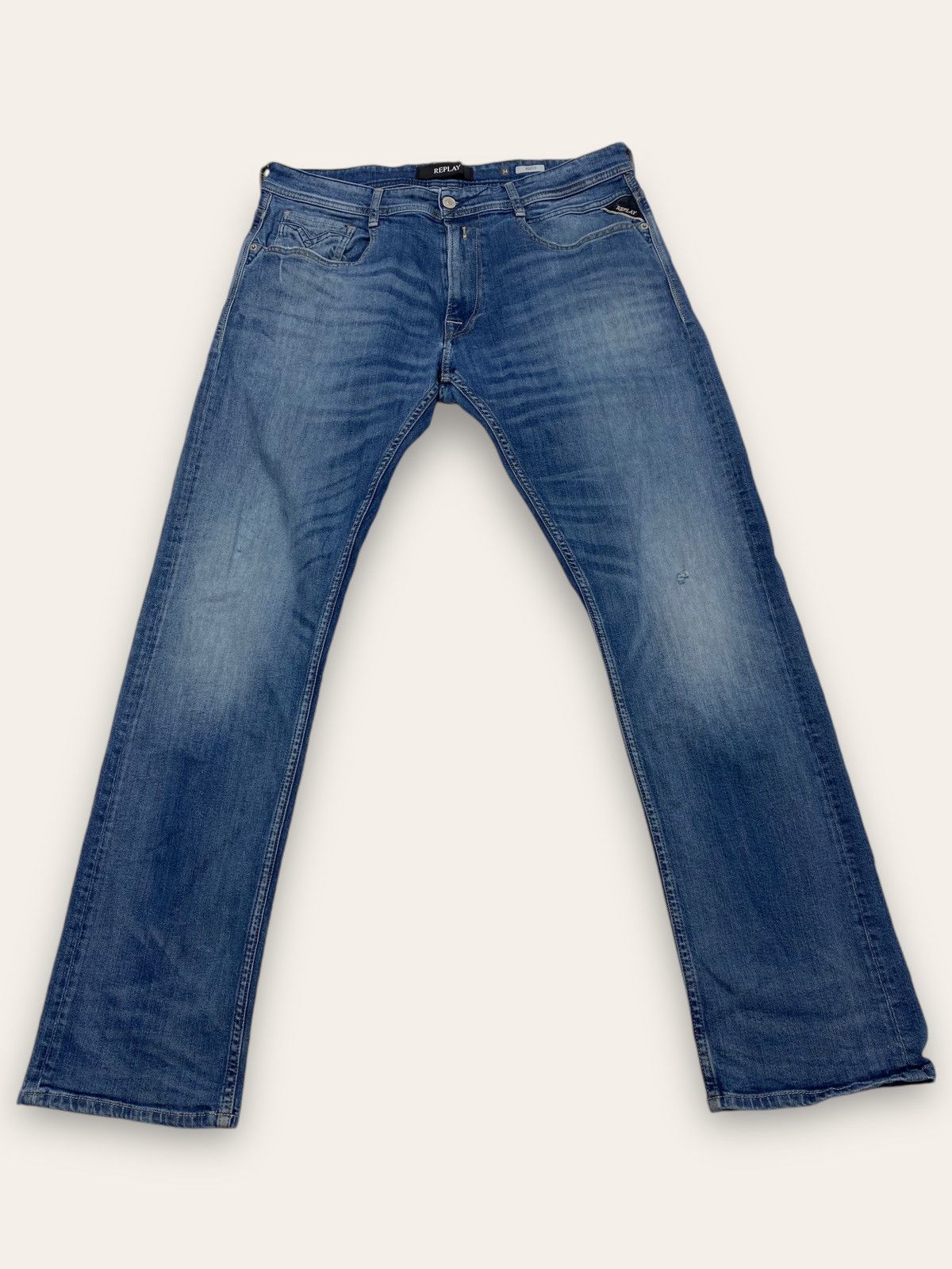 Jean Vintage REPLAY Blue Denim Jeans Size US 35 - 2 Thumbnail