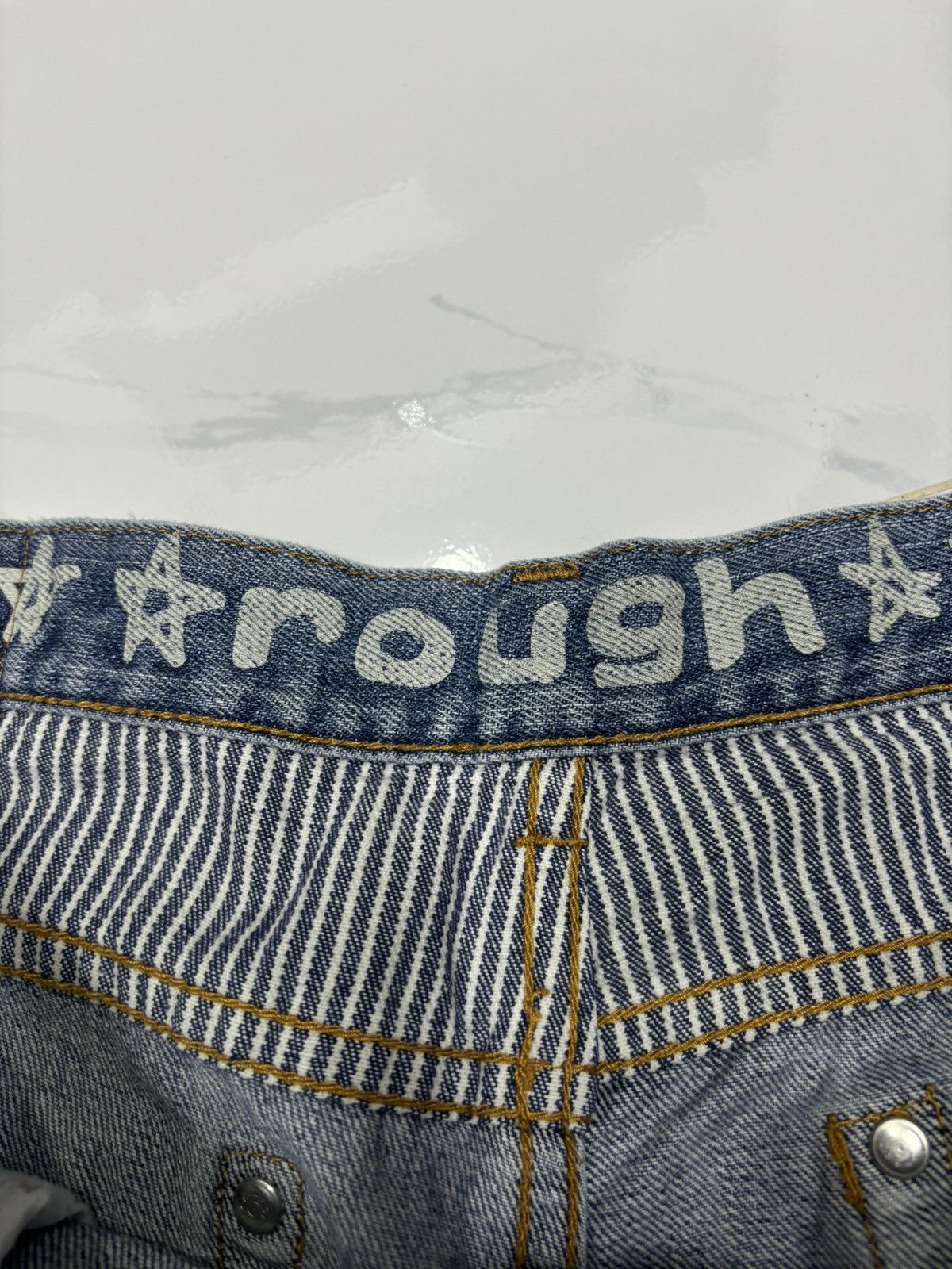 Other 🔥Vintage UNION MADE Patchwork Distressed Denim Jeans Size US 34 / EU 50 - 12 Thumbnail