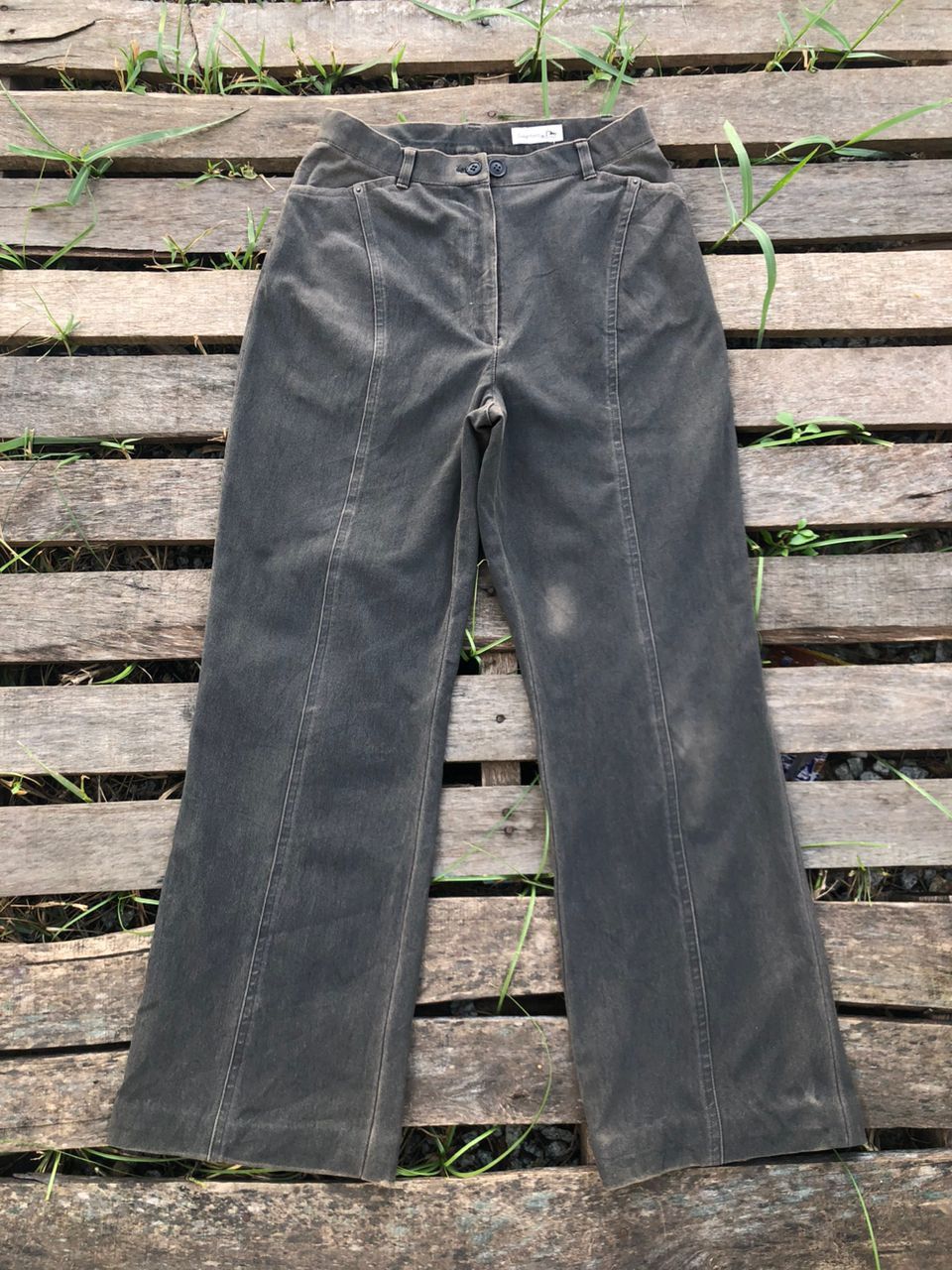 Longchamp Longchamp Grey Corduroy Trousers Pants Size 26" / US 2 / IT 38 - 1 Thumbnail