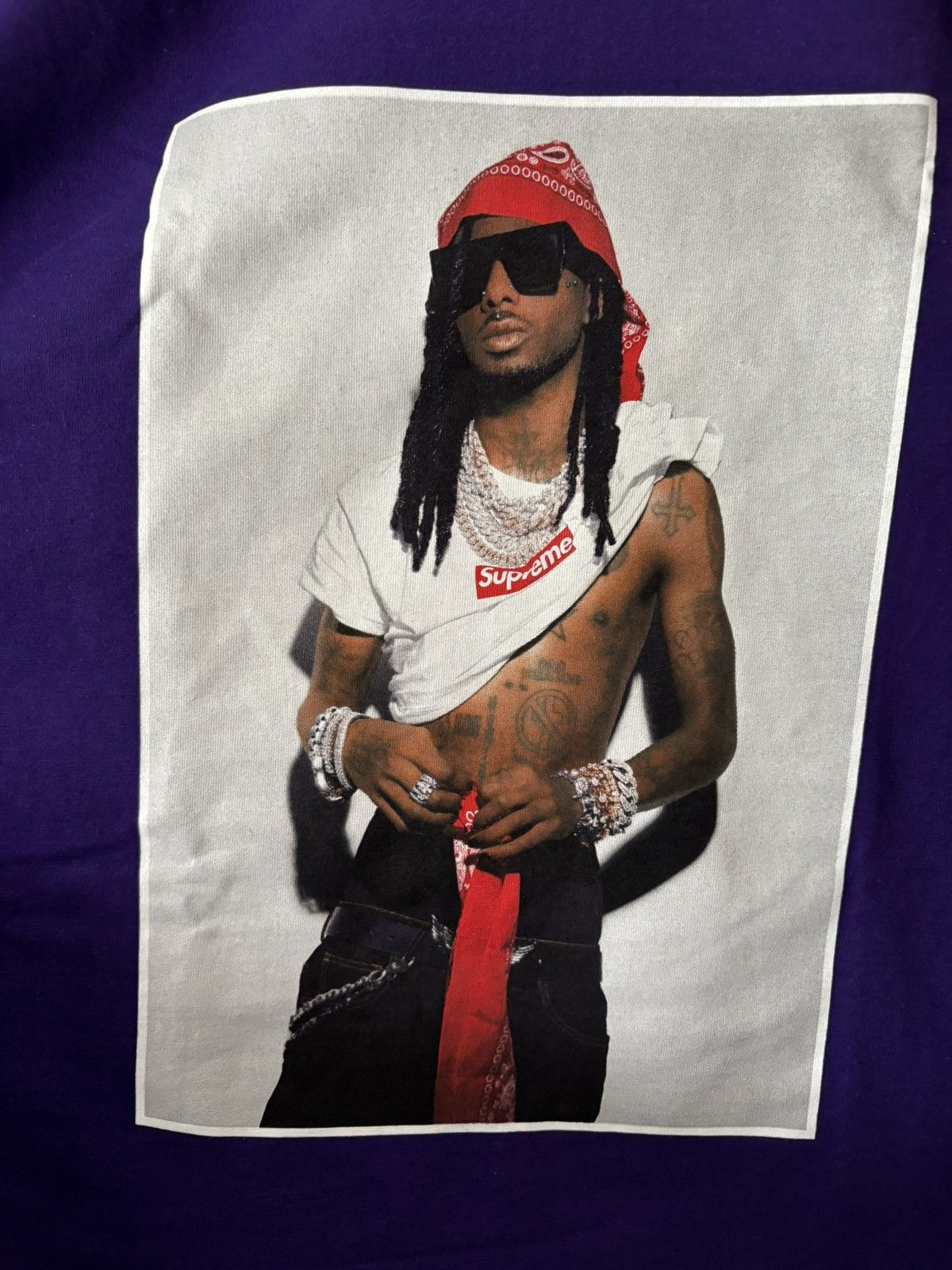 Supreme Supreme Playboi Carti Tee Purple Men's XXL FW25 CONFIRMED Size US XXL / EU 58 / 5 - 5 Thumbnail