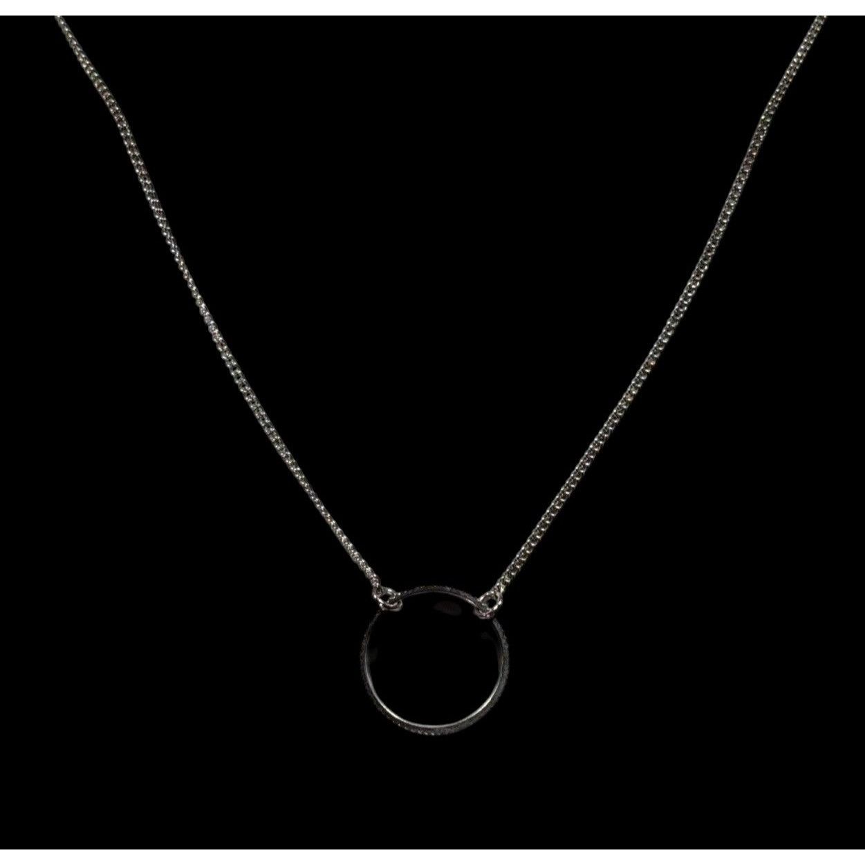 Other Minimalist Simple Open Circle Silver Tone Pendant Necklace Size ONE SIZE - 3 Thumbnail