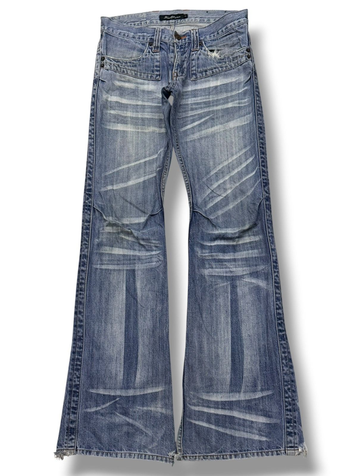 Japanese Brand Vintage Root Three Y2K Japanese-style Distressed Denim | W30 Size 30" / US 8 / IT 44 - 2 Thumbnail