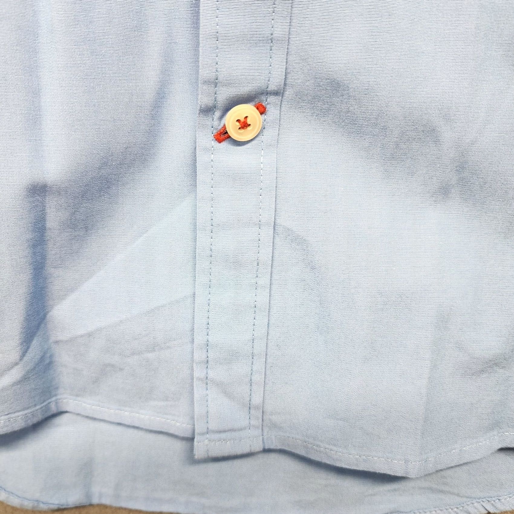 Tommy Hilfiger Tommy Hilfiger Shirt Mens Medium Blue Short Sleeve Button Up Pocket Flag Preppy Size US L / EU 52-54 / 3 - 7 Thumbnail
