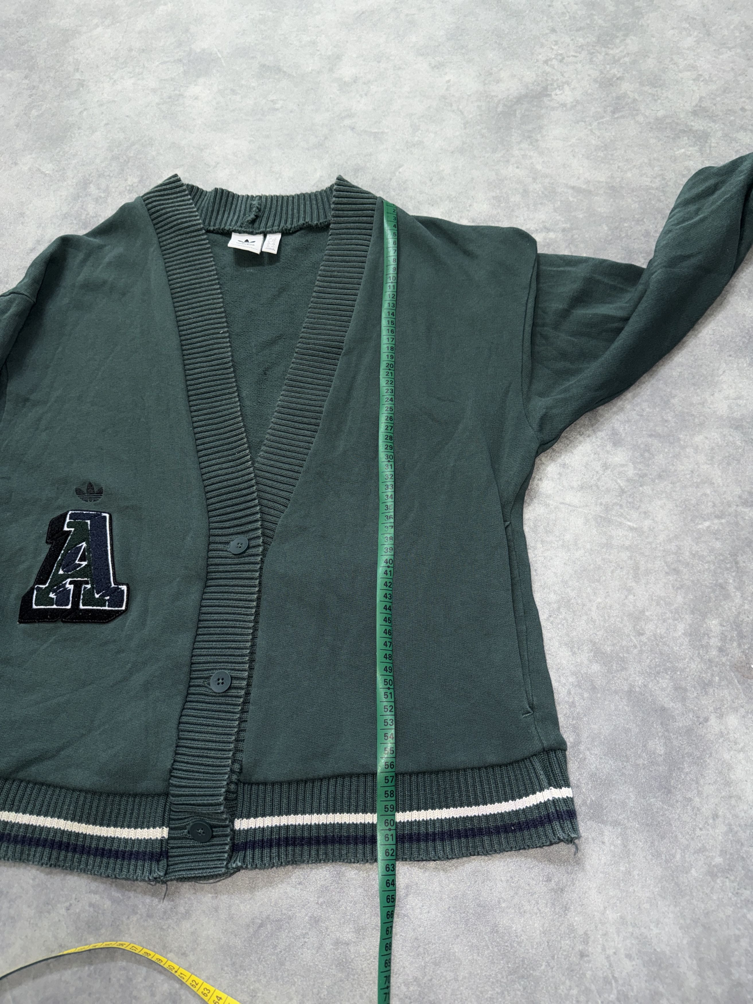 Adidas Vintage Adidas green cardigan, Trefoil logo Size L / US 10 / IT 46 - 4 Thumbnail