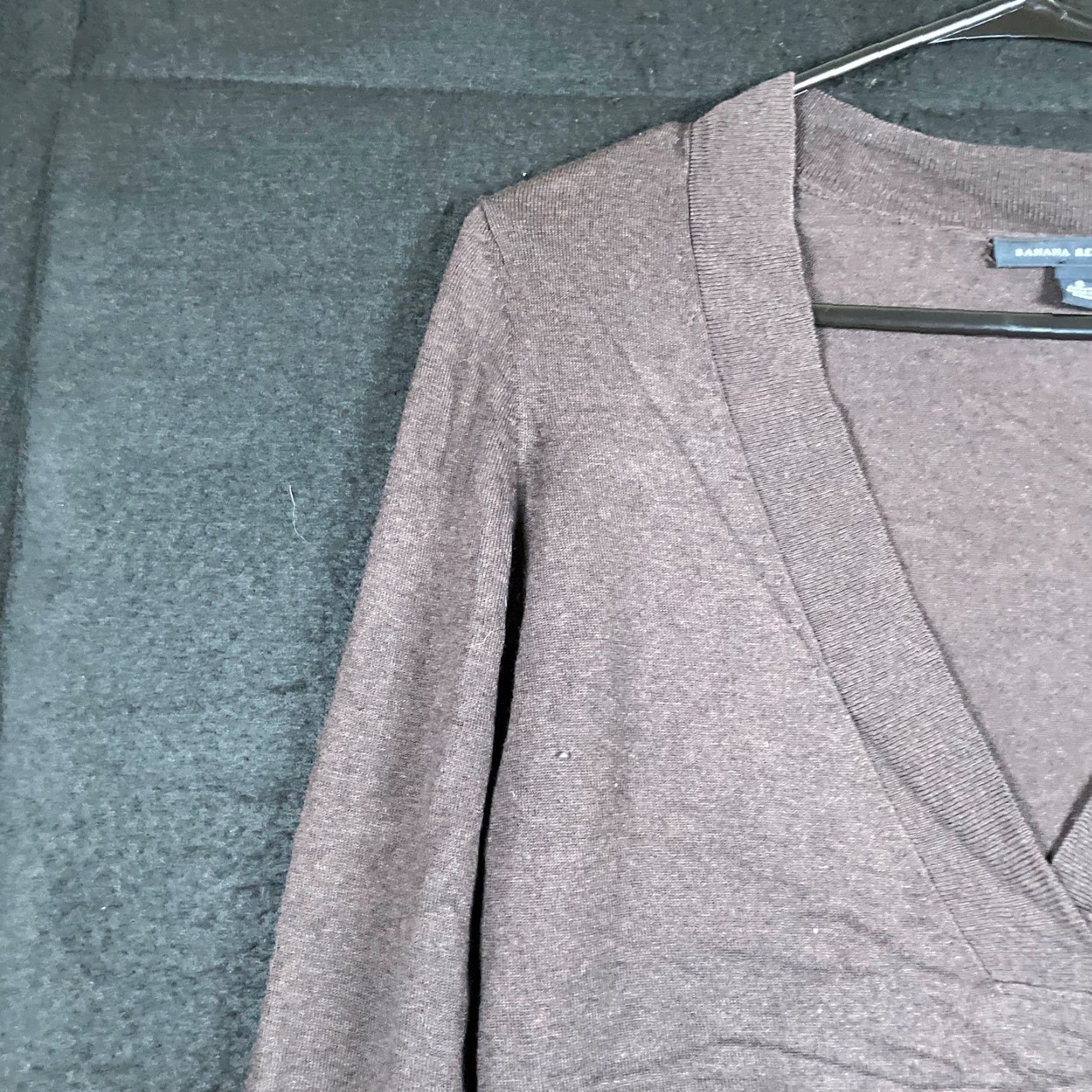 Banana Republic VINTAGE Banana Republic Women Sweater Brown Pullover V-Neck Silk Cashmere Wool Stretch S Size S / US 4 / IT 40 - 4 Thumbnail