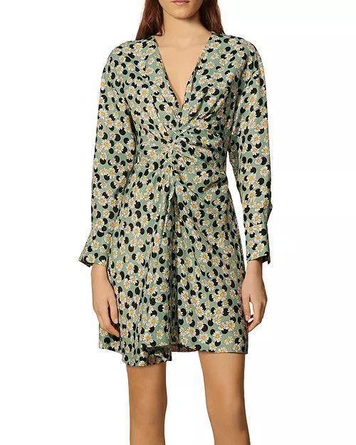 Sandro Sandro Angele Floral Print Linen Blend Mini Dress Size EU 36 Size S / US 4 / IT 40 - 2 Thumbnail