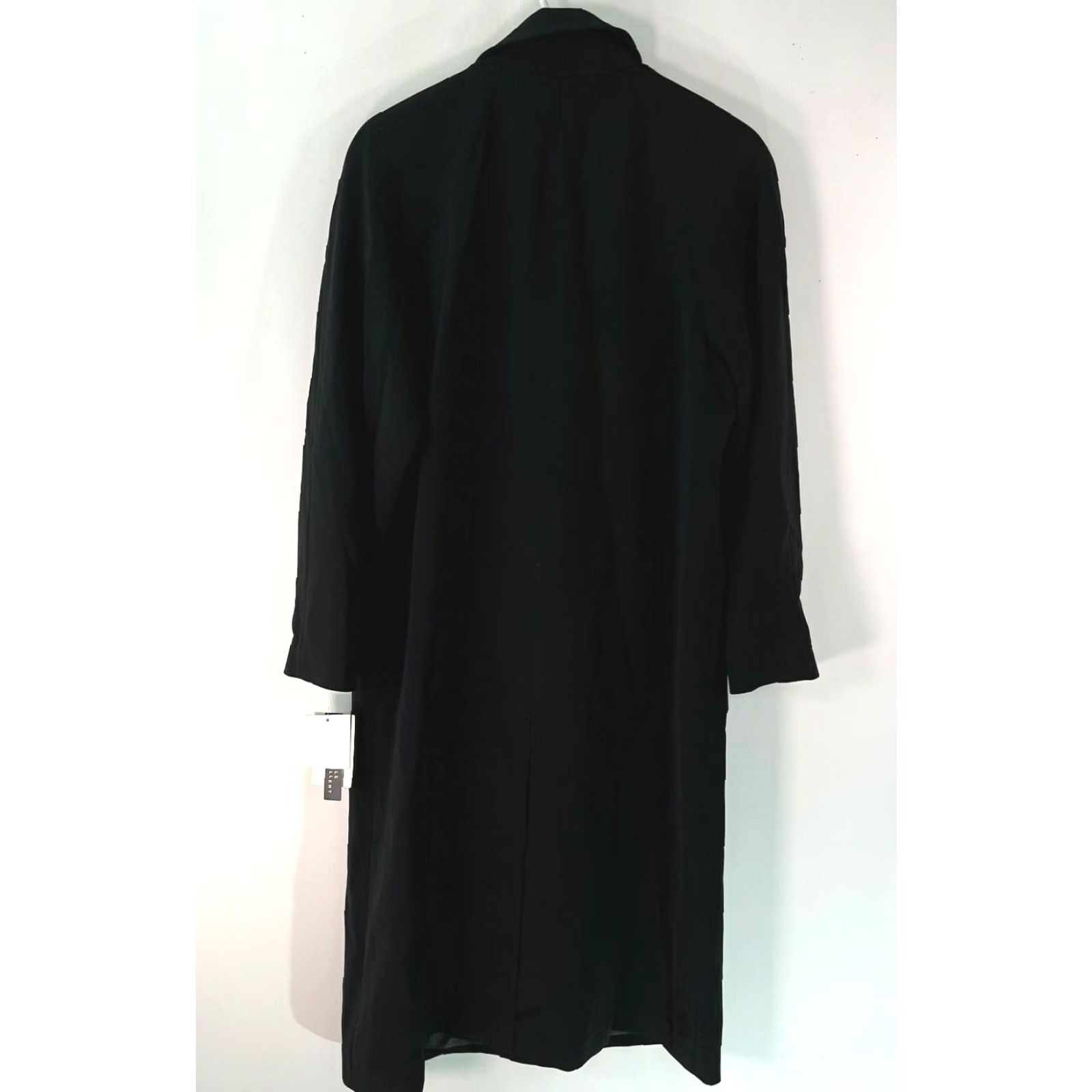 Vintage Gallery Womens Long Sleeve Button Front Black Trench Coat Jacket Size 8P Long Sleeve Button Front Black Long Trench Coat Jacket 8P Gallery Women Size M / US 6-8 / IT 42-44 - 2 Thumbnail
