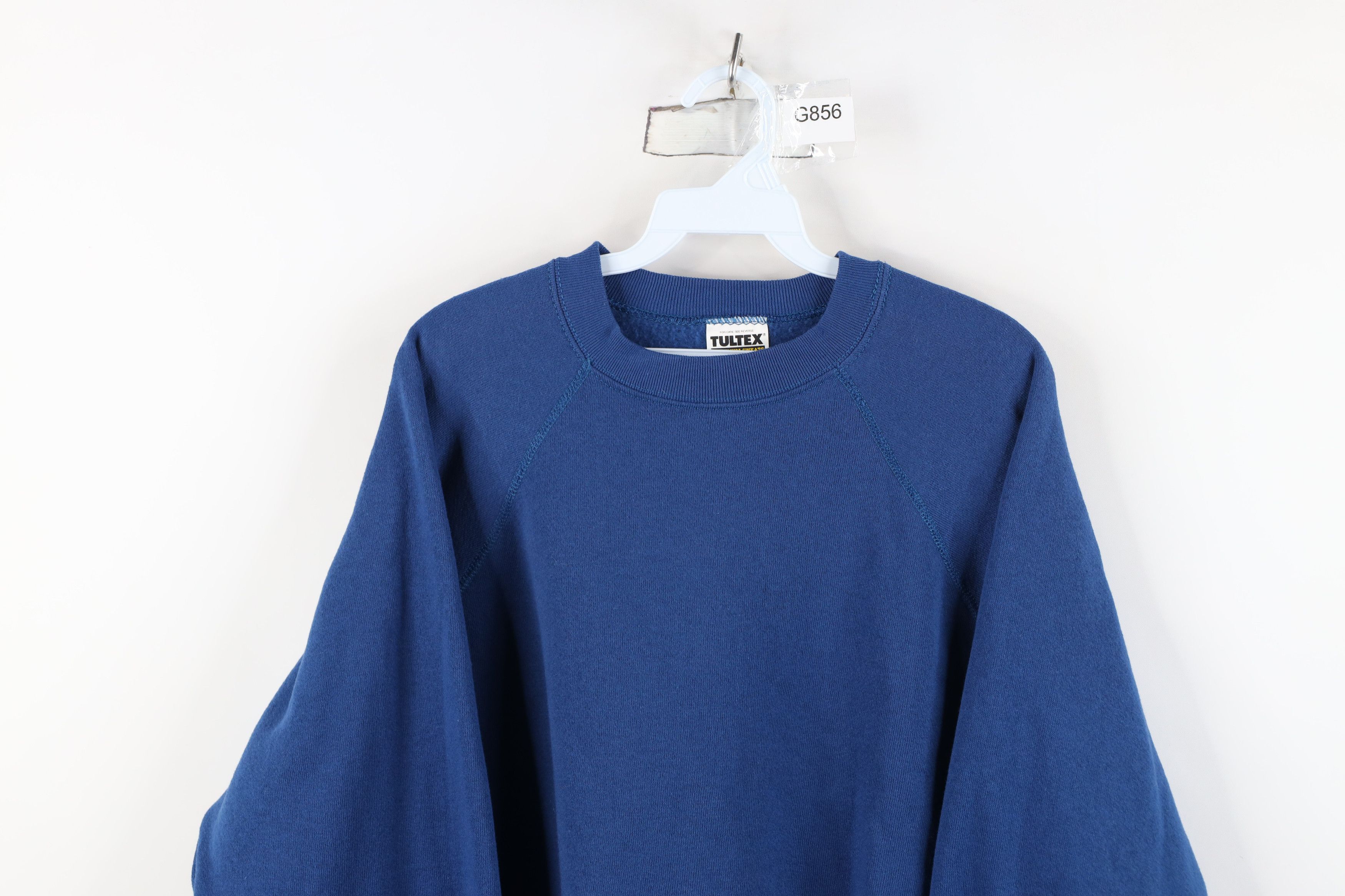 Vintage Vintage 90s Streetwear Blank Crewneck Sweatshirt Blue USA Size US XL / EU 56 / 4 - 2 Thumbnail