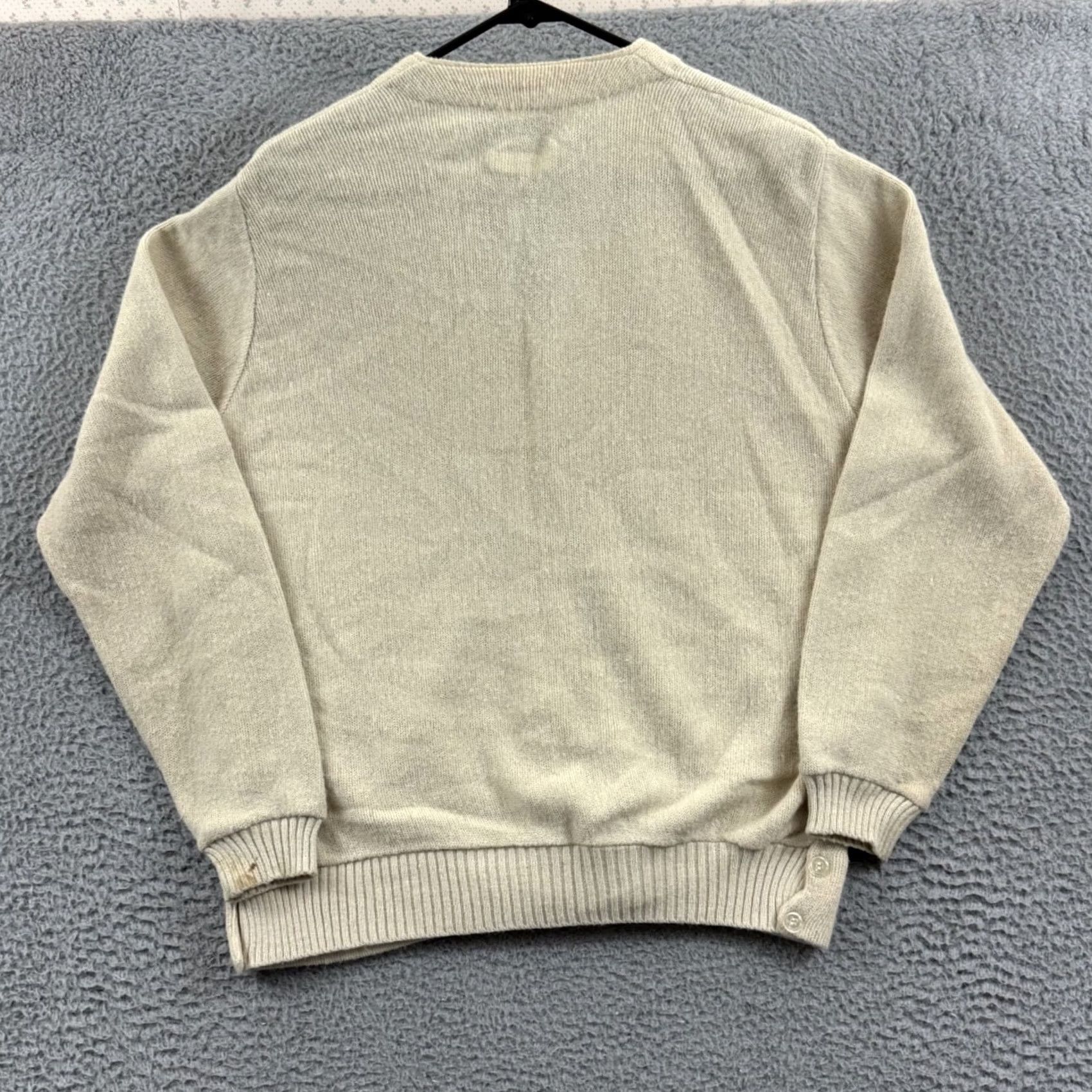 Lacoste VINTAGE Lacoste Sweater Men Large Beige 70s Long Sleeve Button Cardigan Size US L / EU 52-54 / 3 - 7 Thumbnail