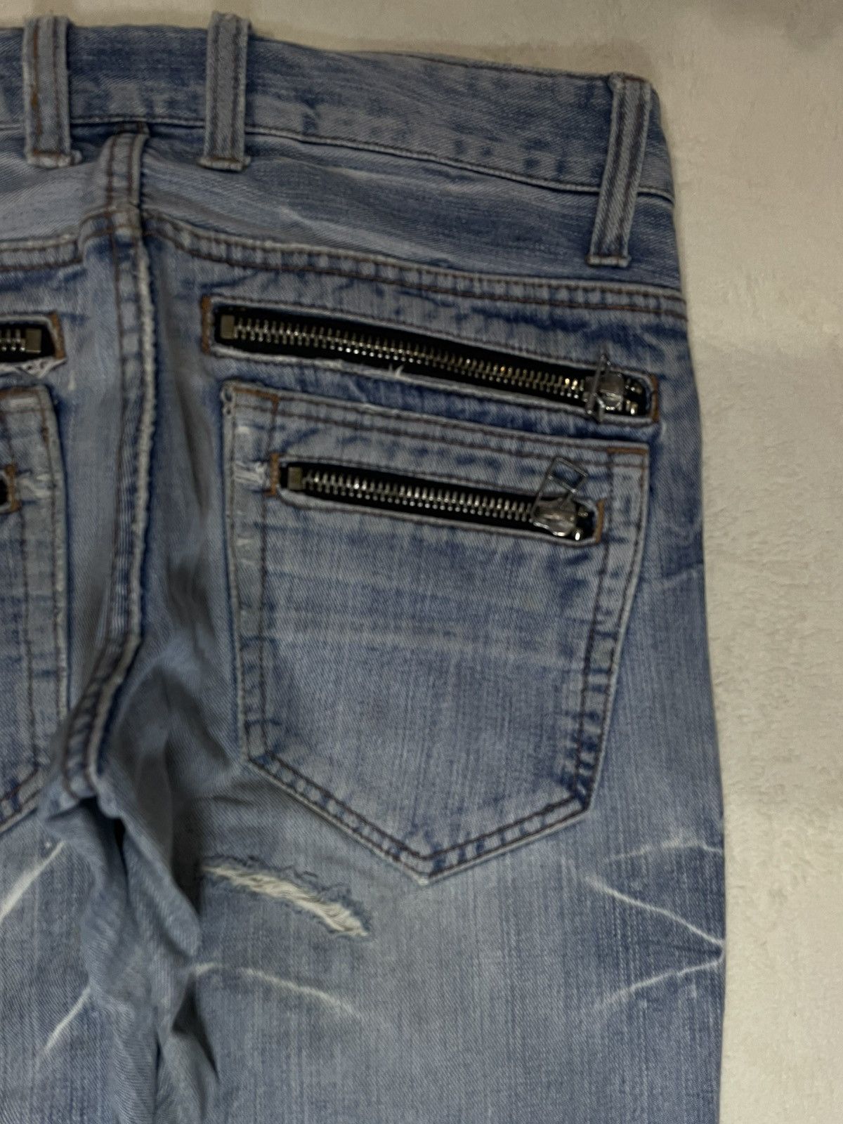 Japanese Brand Vintage Root Three Style Mudwash Distress Faded Denim Jeans Size US 32 / EU 48 - 12 Thumbnail