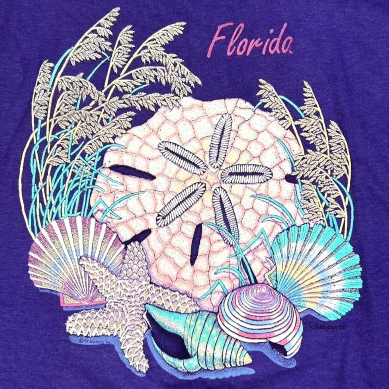 Hanes VINTAGE Hanes Florida Sea Shell Beach Souvenir Graphic T-Shirt L Womens? Mens? Size US L / EU 52-54 / 3 - 4 Thumbnail