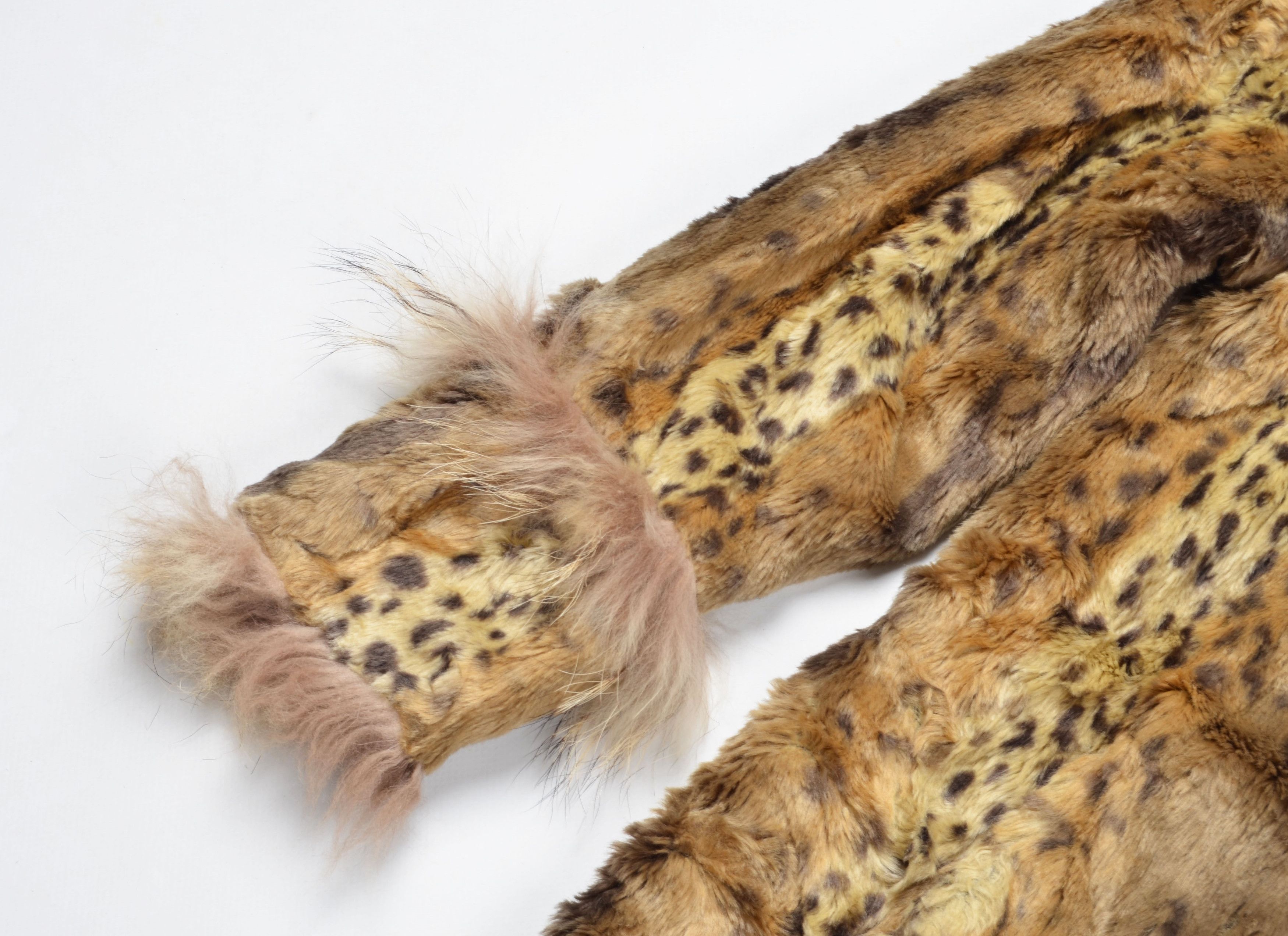 Japanese Brand × Vintage Via Faburrica Y2K Glam Leopard Faux Fur Mob Wife Coat Size M / US 6-8 / IT 42-44 - 6 Thumbnail