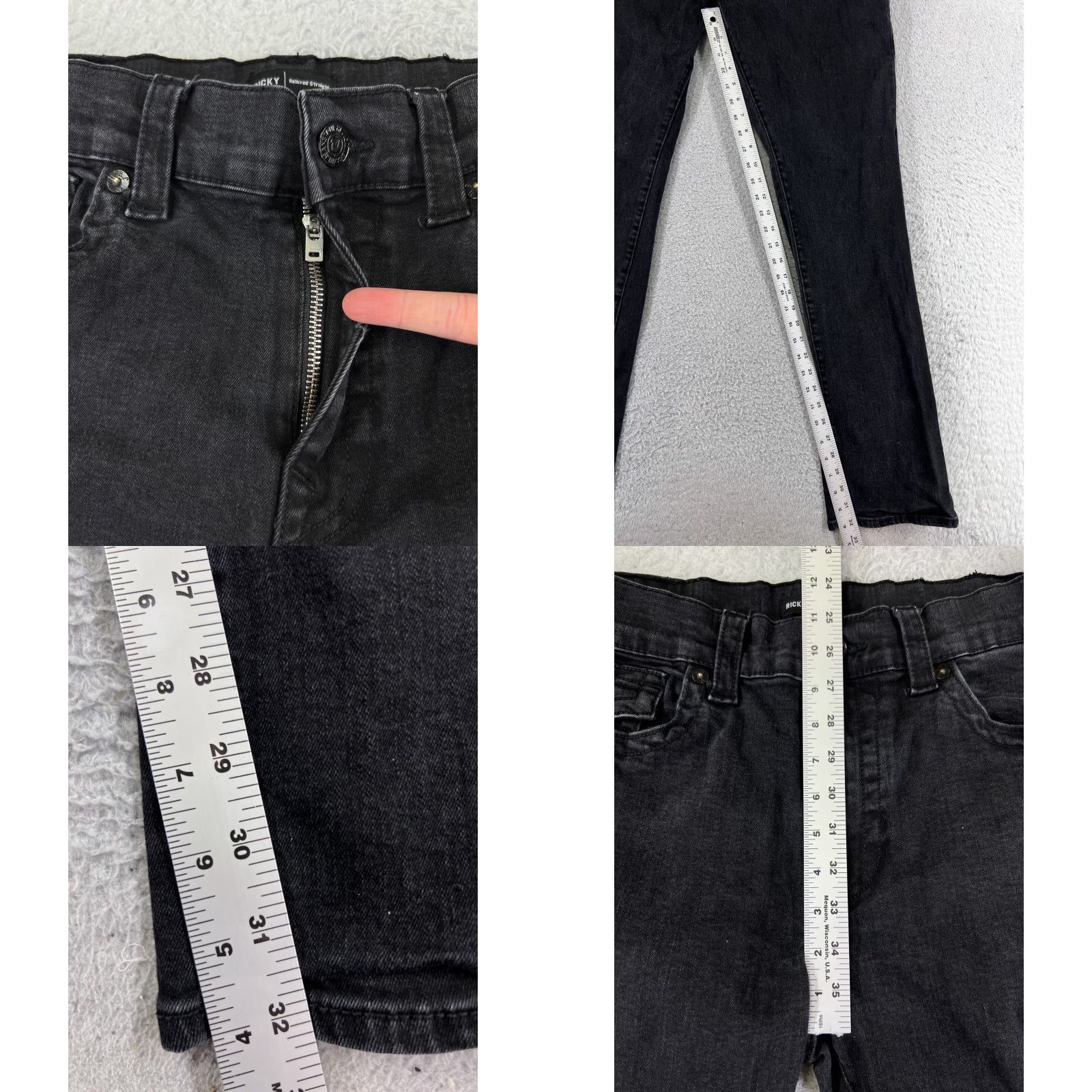 True Religion True Religion Jeans Mens Relaxed Straight Leg 36x32 Black Cotton Blend Size US 36 / EU 52 - 8 Thumbnail