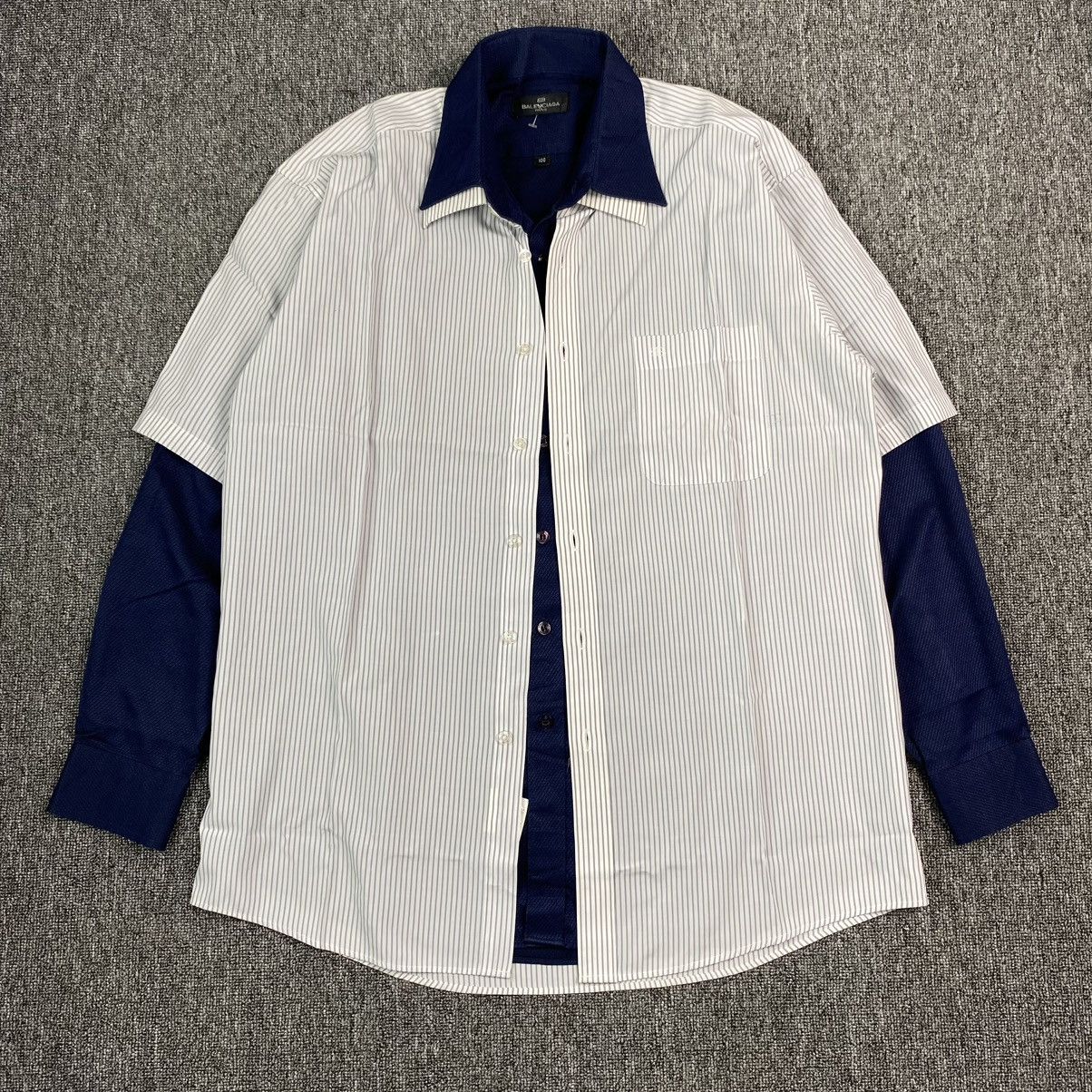 Balenciaga Balenciaga double layered vintage shirt button Size US L / EU 52-54 / 3 - 1 Thumbnail