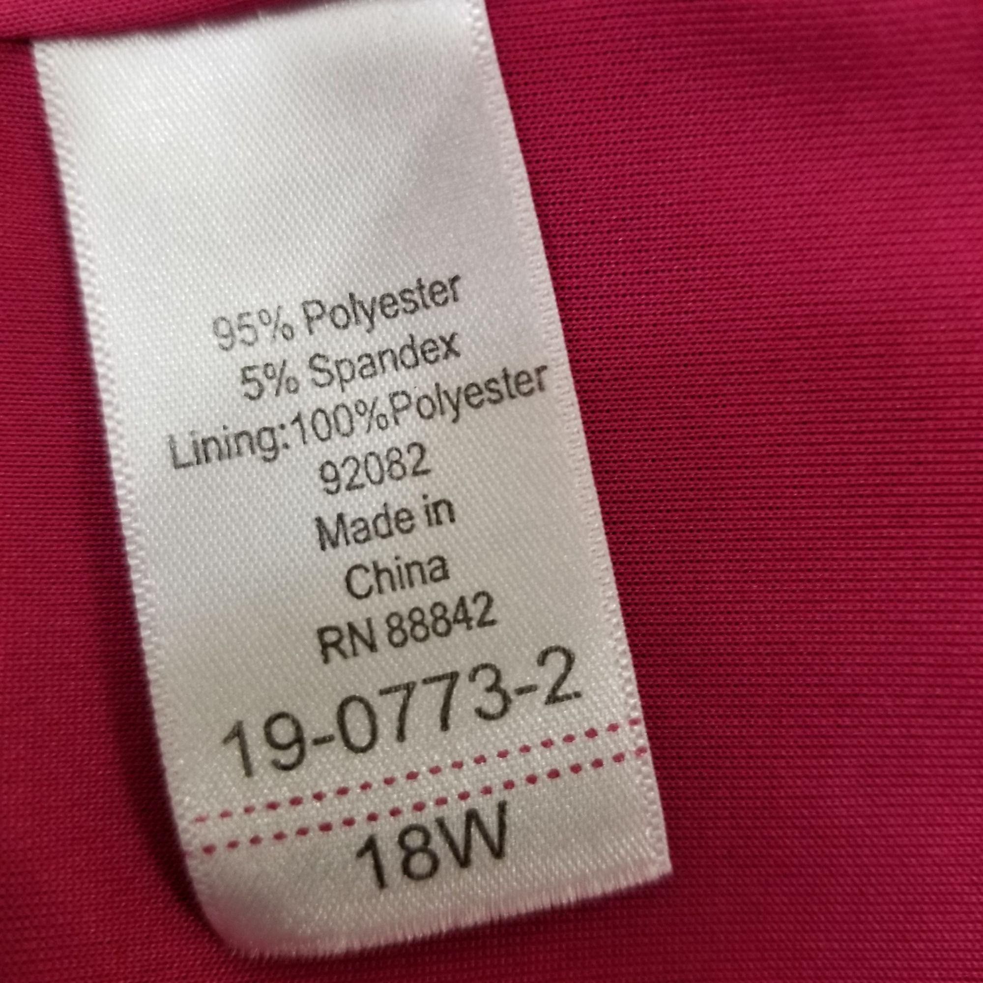 Vintage Roamans 18W Hot Pink Dress Stretch Sleeveless V Neck Midi Su Size XXL / US 16-18 / IT 52-54 - 3 Thumbnail