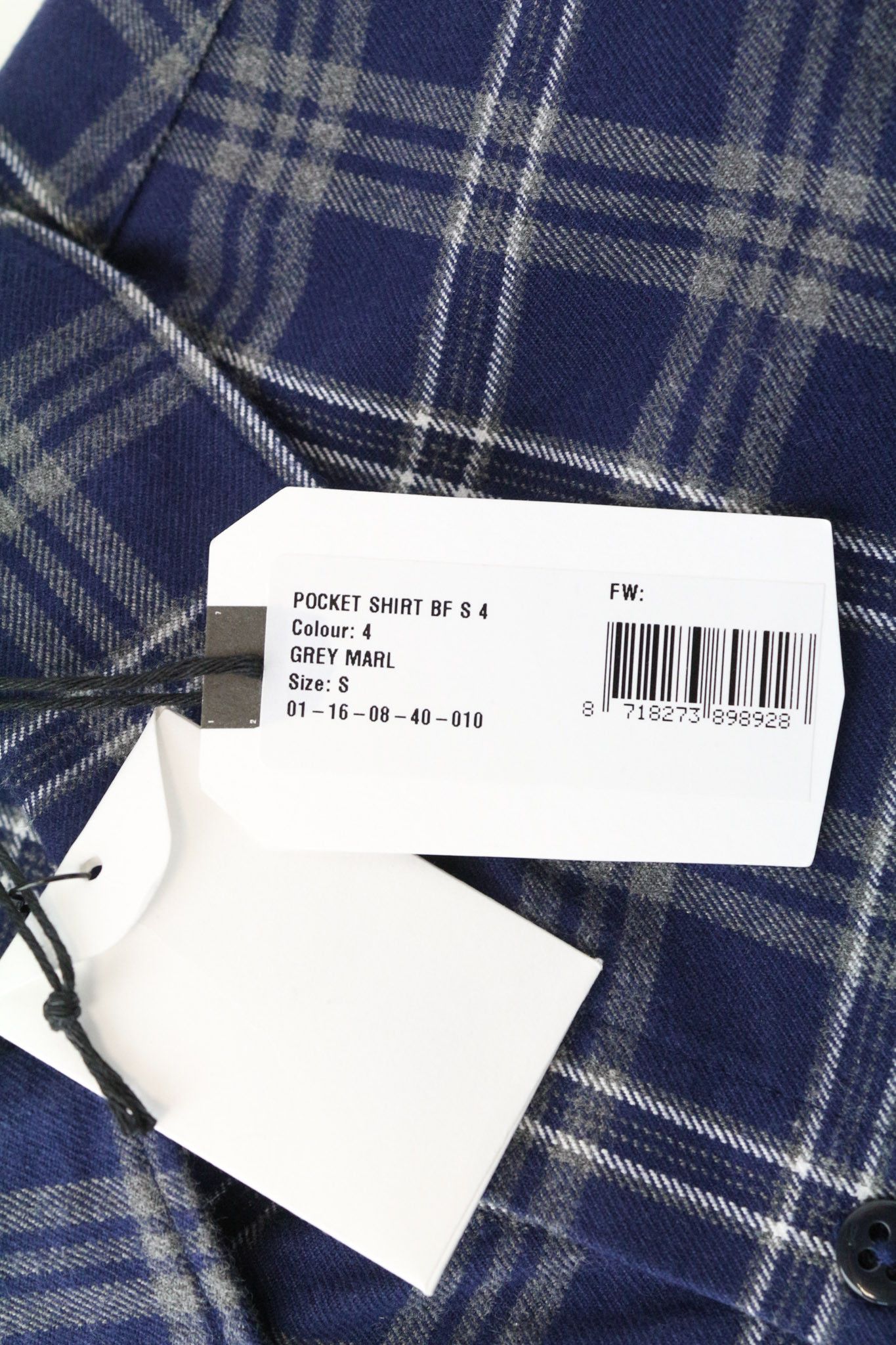 DENHAM S Navy Blue Tartan Check Button-Down Shirt 74552 Size US S / EU 44-46 / 1 - 5 Thumbnail