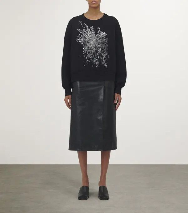 Alexander McQueen o1srvl11e0326 Smashed Screen Embroidered Sweater Black/White Size M / US 6-8 / IT 42-44 - 2 Thumbnail