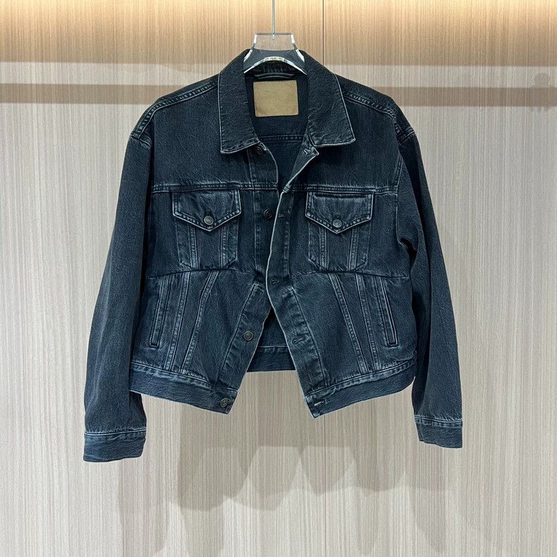 Balenciaga Black Distressed Denim Jacket - dmc