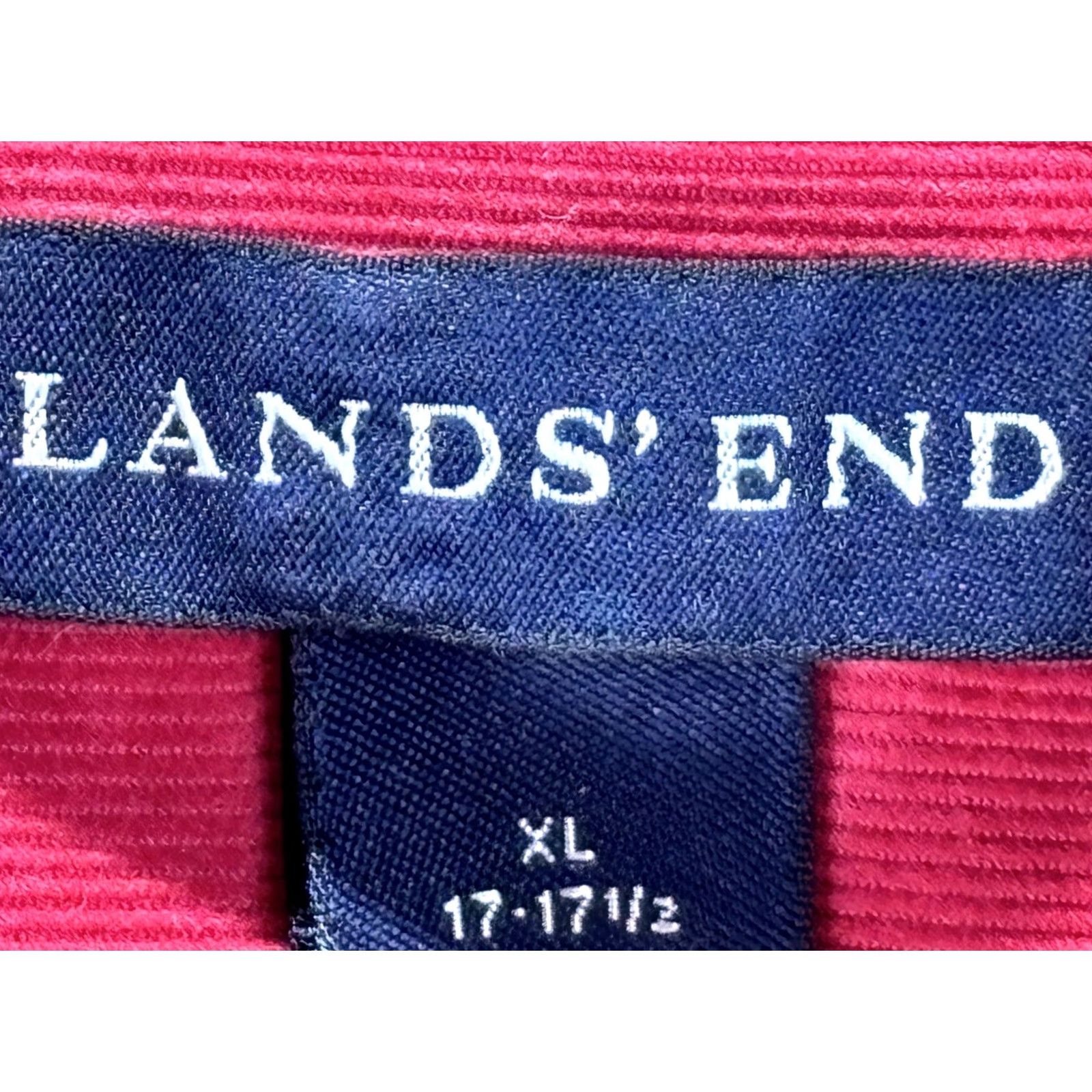 Lands' End Lands' End Corduroy Shirt Mens XL 17 17.5 Button-Down Red Single Pocket GorpCore Shirt Size US XL / EU 56 / 4 - 4 Thumbnail