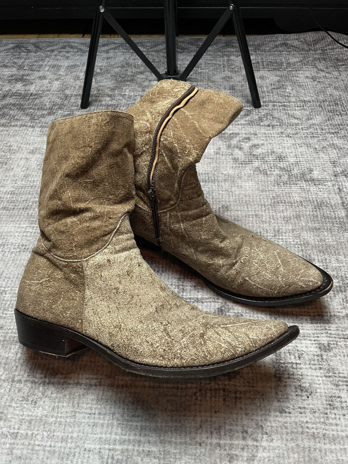 Gianni Barbato Gianni Barbato Scarred Side Zip Boots Size US 11 / EU 44 - 1 Thumbnail