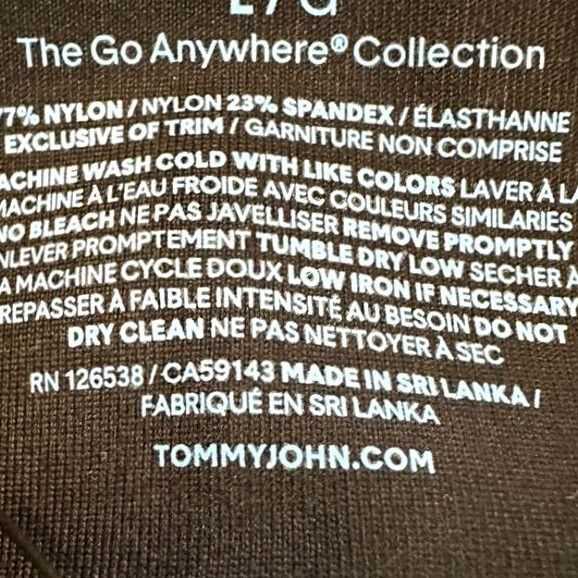 Vintage Tommy John Womens Legging Pants Large Black Compression Workout Stretch Fitted Size 36" / US 14 / IT 50 - 4 Thumbnail